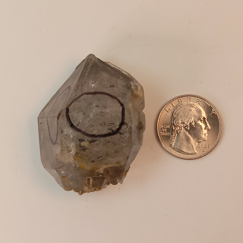 Raw Enhydro Quartz Crystal with Two Visible Moving Bubbles | Natural Double Enhydro Specimen