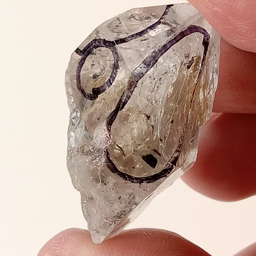 Raw Enhydro Quartz Crystal with Five Moving Inclusions | Loupe Included Collector Specimen