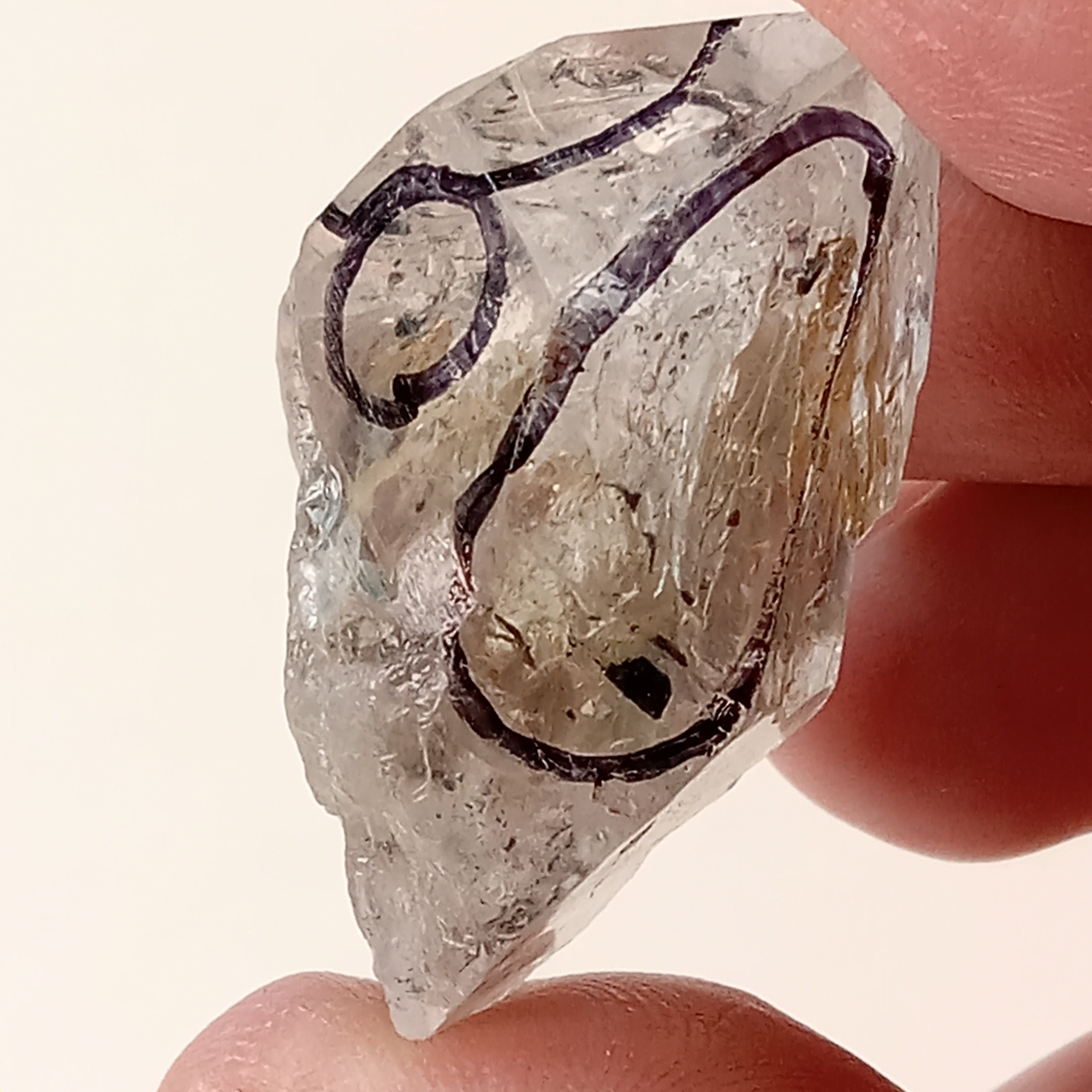 Raw Enhydro Quartz Crystal with Five Moving Inclusions | Loupe Included Collector Specimen