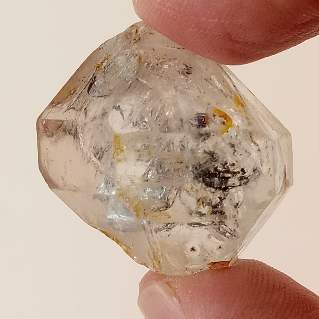 Raw Enhydro Quartz Crystal with Three Moving Carbon Bubbles and Moving Sand | Collector Specimen