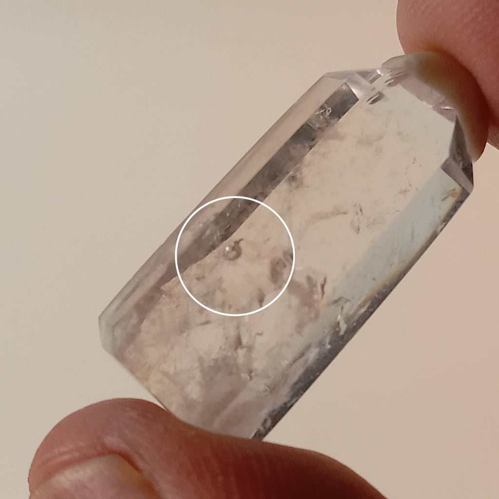 Enhydro Clear Quartz Tower | Moving Bubble Quartz Crystal | Polished Collector Specimen