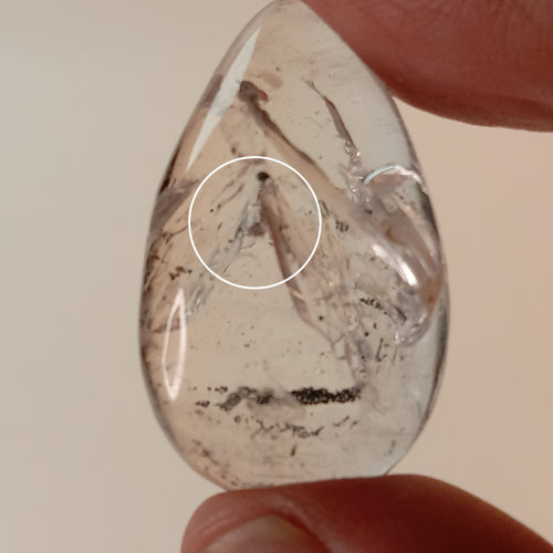 Enhydro Clear Quartz Tear Drop | Moving Bubble & Moving Sand | Collector Quartz Specimen