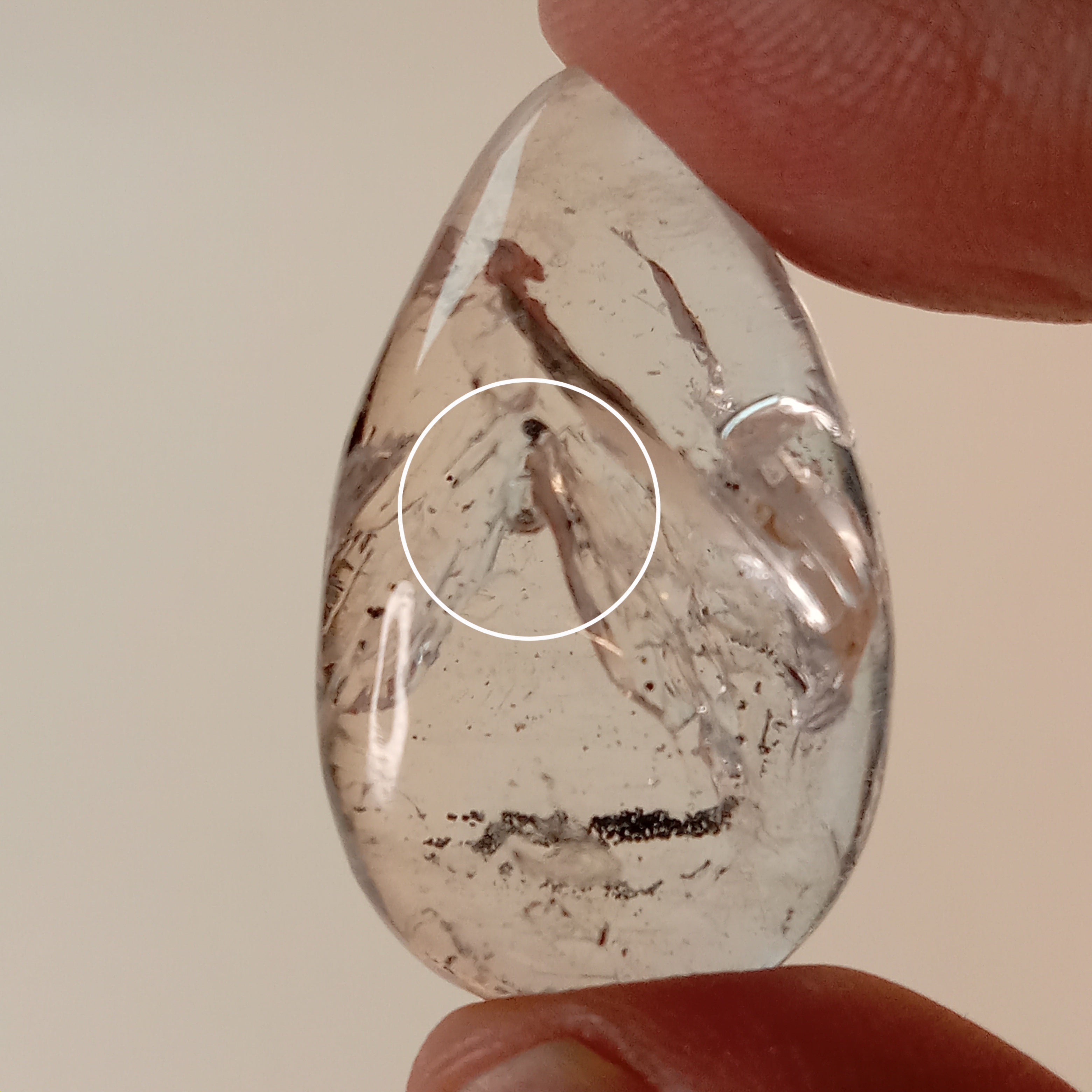 Enhydro Clear Quartz Tear Drop | Moving Bubble & Moving Sand | Collector Quartz Specimen