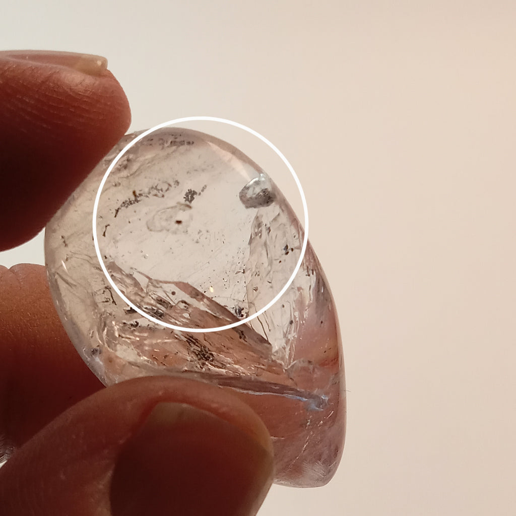 Enhydro Clear Quartz Tear Drop | Moving Bubble & Moving Sand | Collector Quartz Specimen