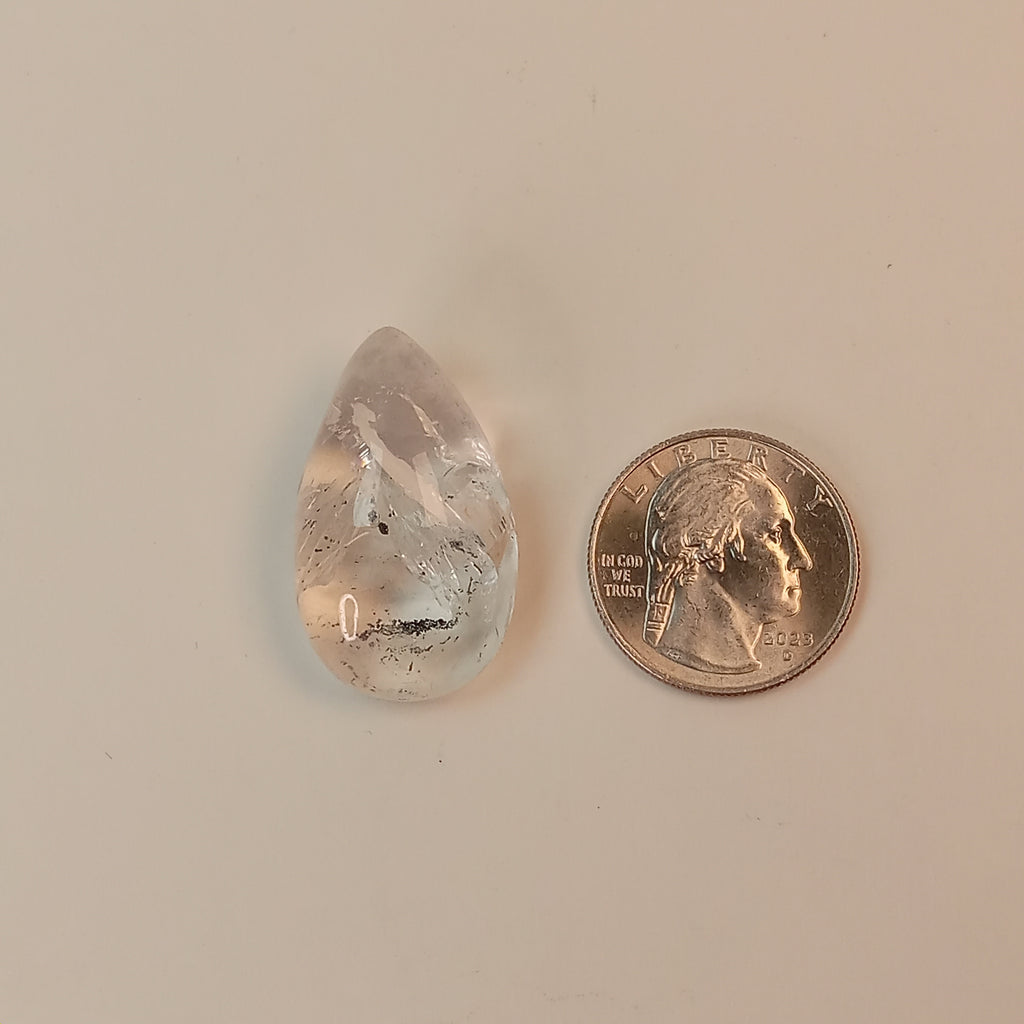 Enhydro Clear Quartz Tear Drop | Moving Bubble & Moving Sand | Collector Quartz Specimen