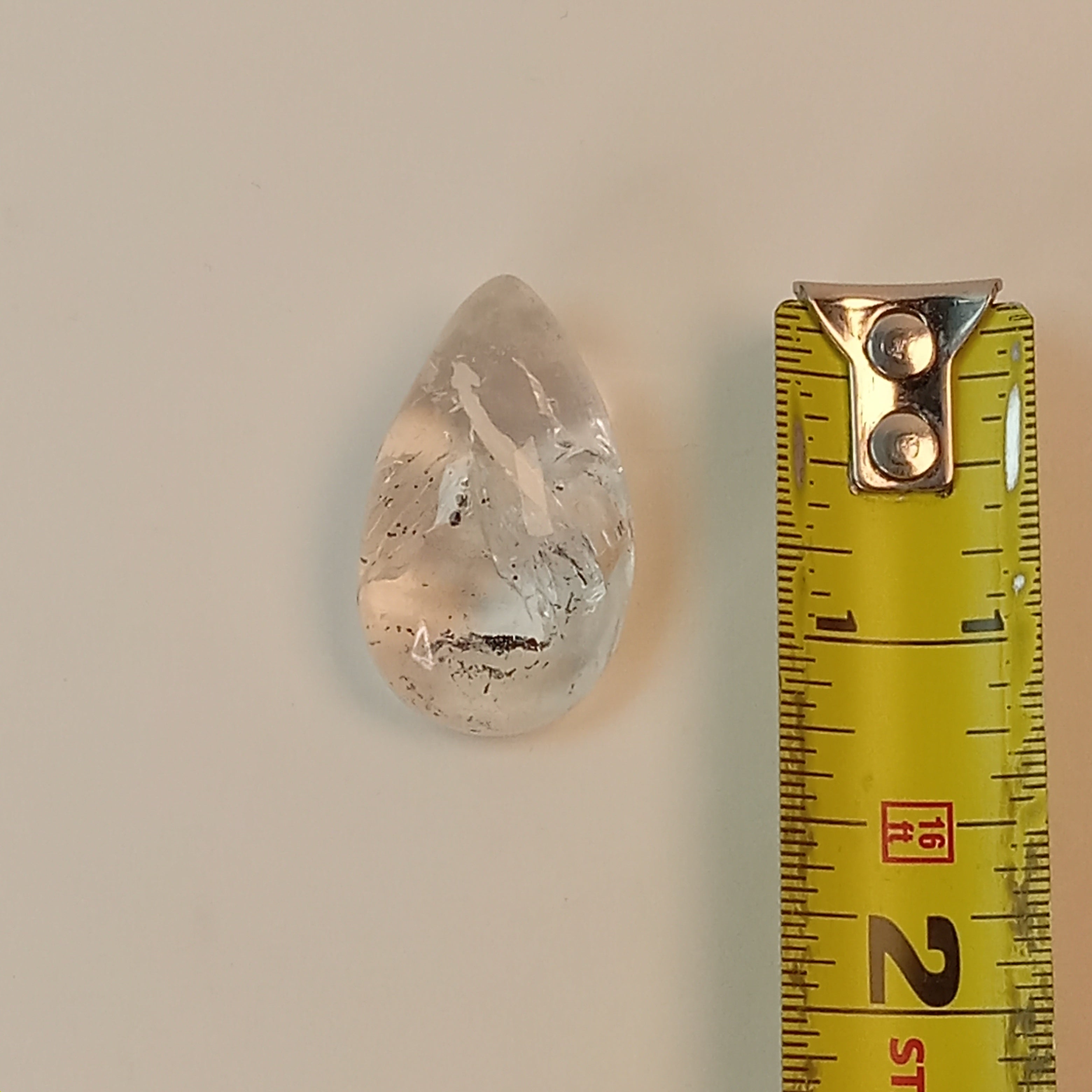 Enhydro Clear Quartz Tear Drop | Moving Bubble & Moving Sand | Collector Quartz Specimen