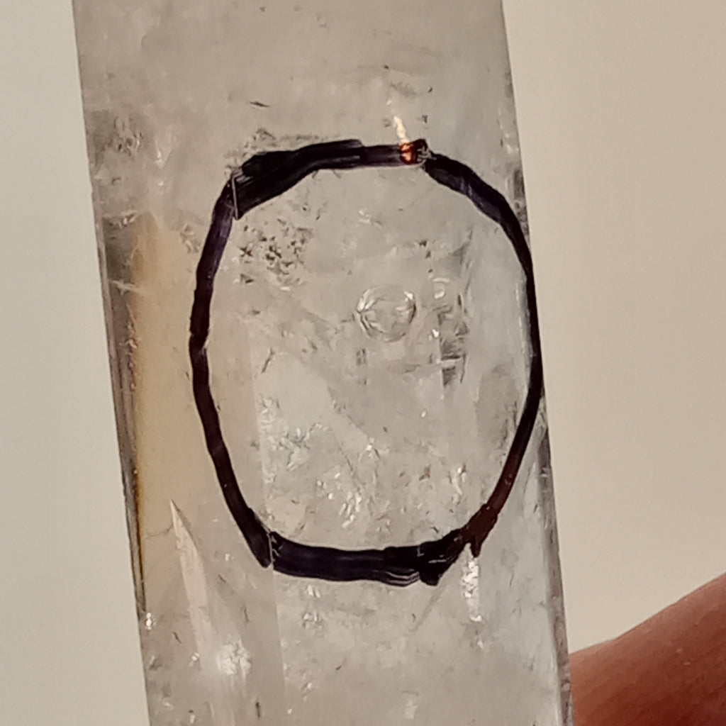 Enhydro Clear Quartz Crystal Point | Moving Bubble Quartz | Polished Collector Specimen