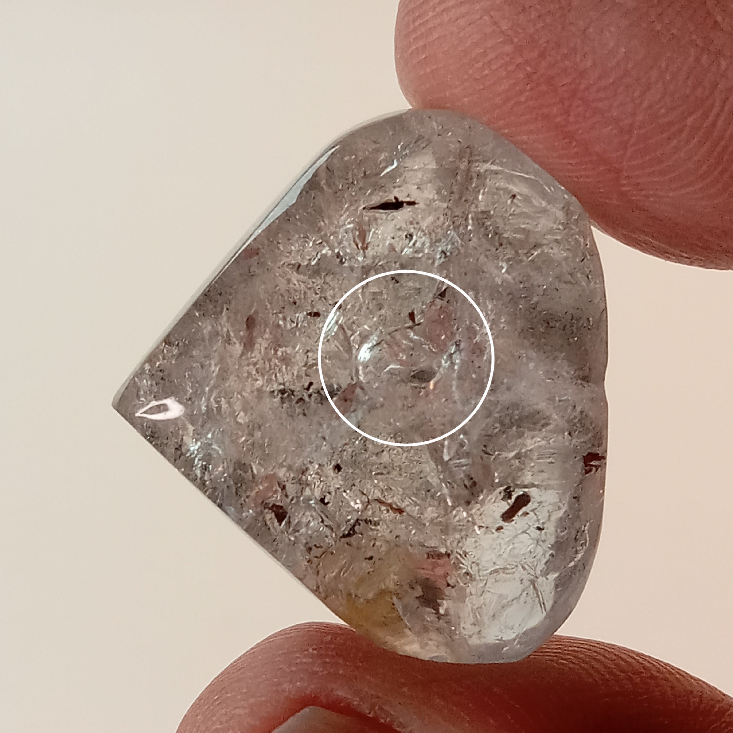 Enhydro Clear Quartz Heart | Large Moving Bubble Quartz | Polished Collector Crystal