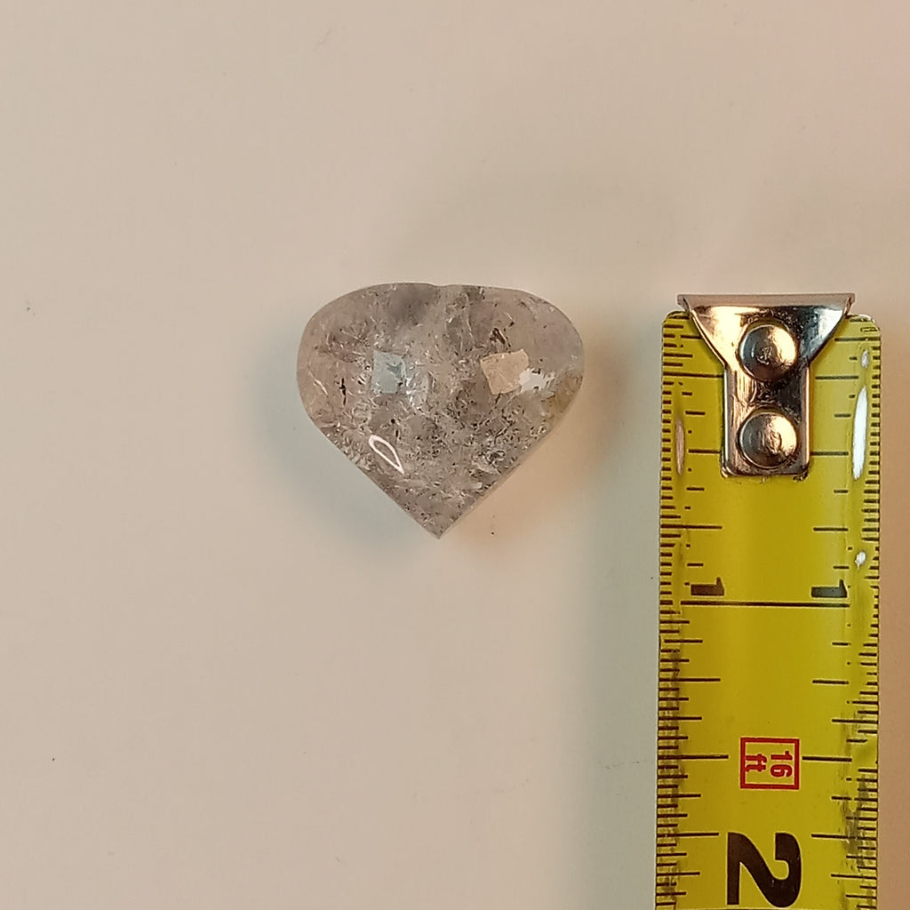 Enhydro Clear Quartz Heart | Large Moving Bubble Quartz | Polished Collector Crystal