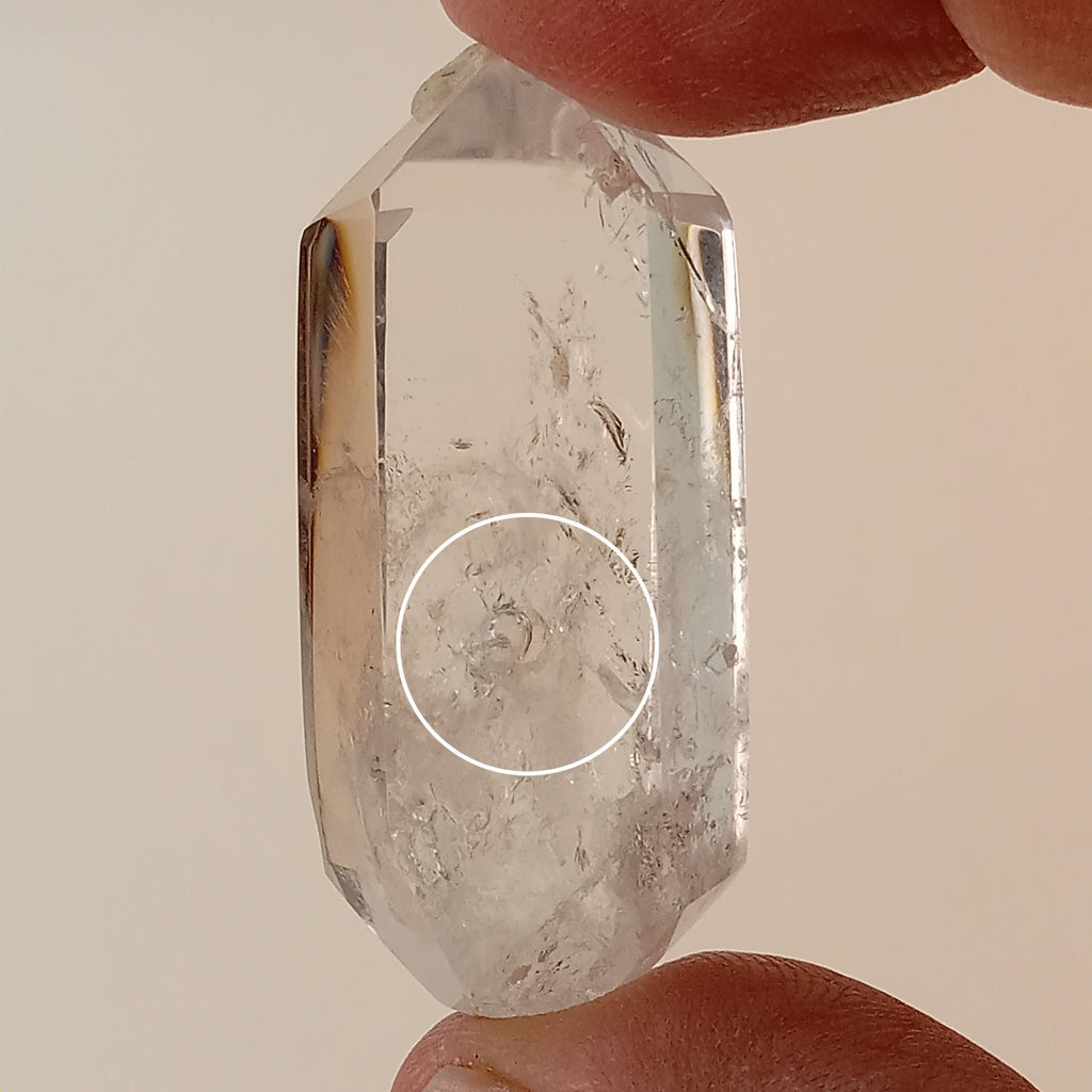 Enhydro Clear Quartz Freeform Point with Moving Bubble | Polished Collector Crystal