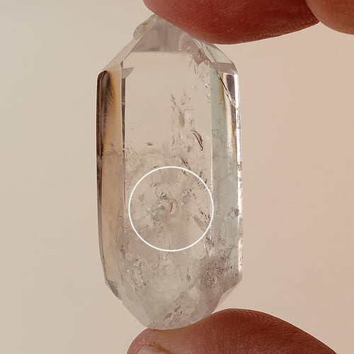 Enhydro Clear Quartz Freeform Point with Moving Bubble | Polished Collector Crystal