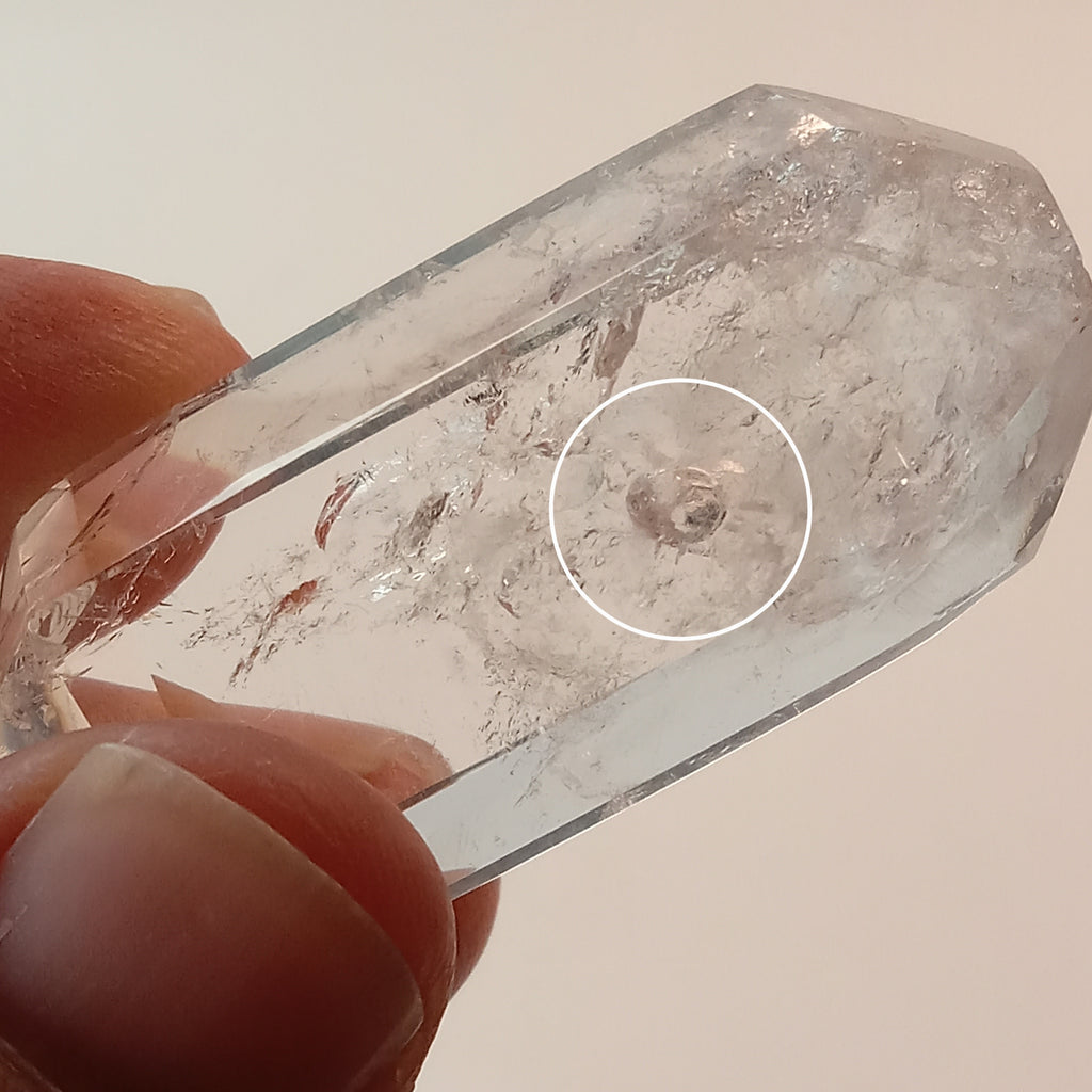 Enhydro Clear Quartz Freeform Point with Moving Bubble | Polished Collector Crystal