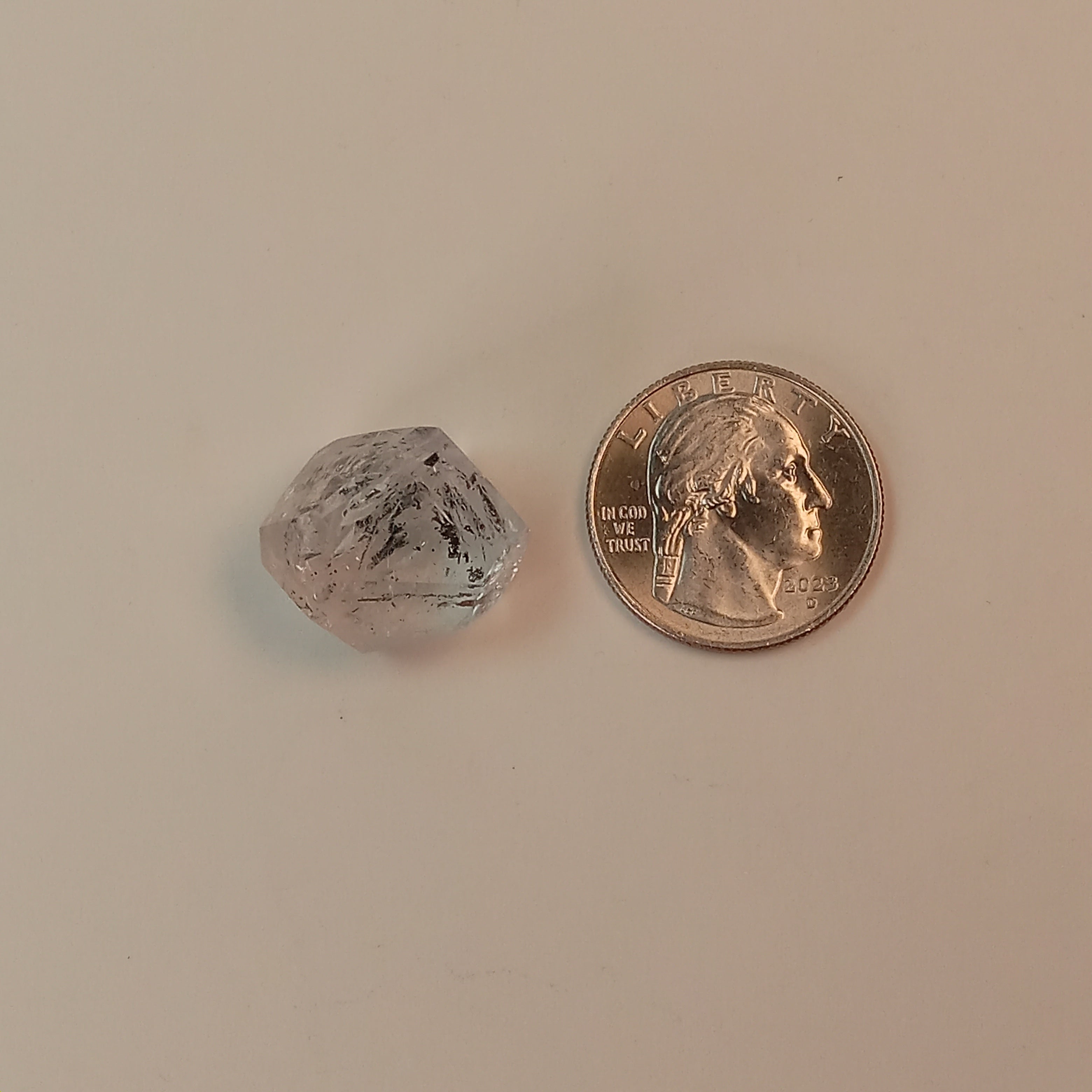 Enhydro Clear Quartz Freeform with Moving Carbon Bubble & Sand Inclusion | Polished Collector Crystal