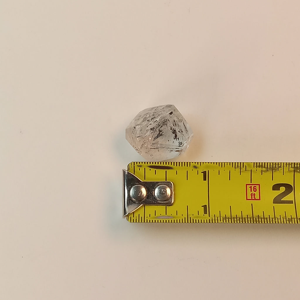Enhydro Clear Quartz Freeform with Moving Carbon Bubble & Sand Inclusion | Polished Collector Crystal