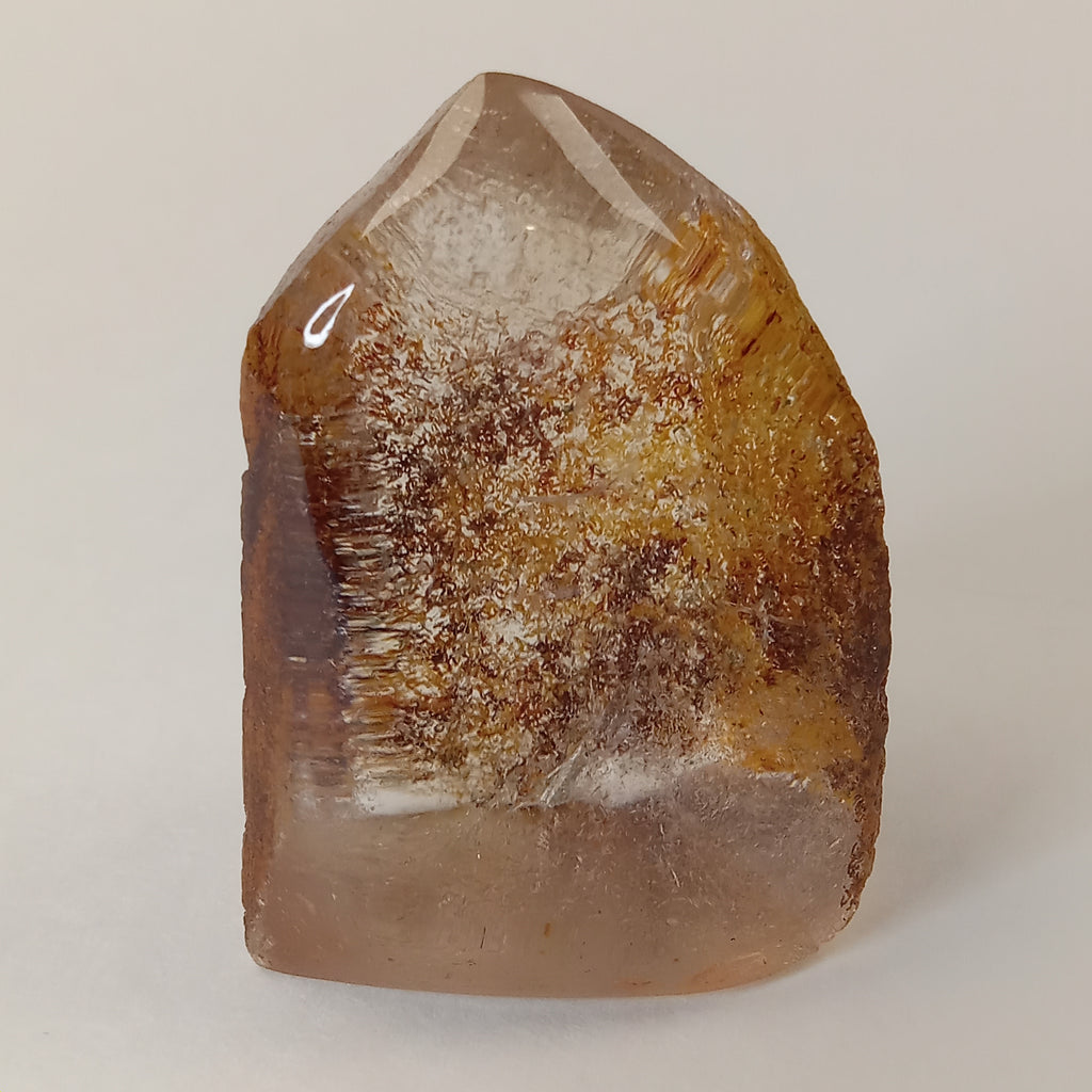 Garden Quartz Freeform Point with Golden Landscape Inclusions | Polished Collector Quartz Specimen | GQF-003