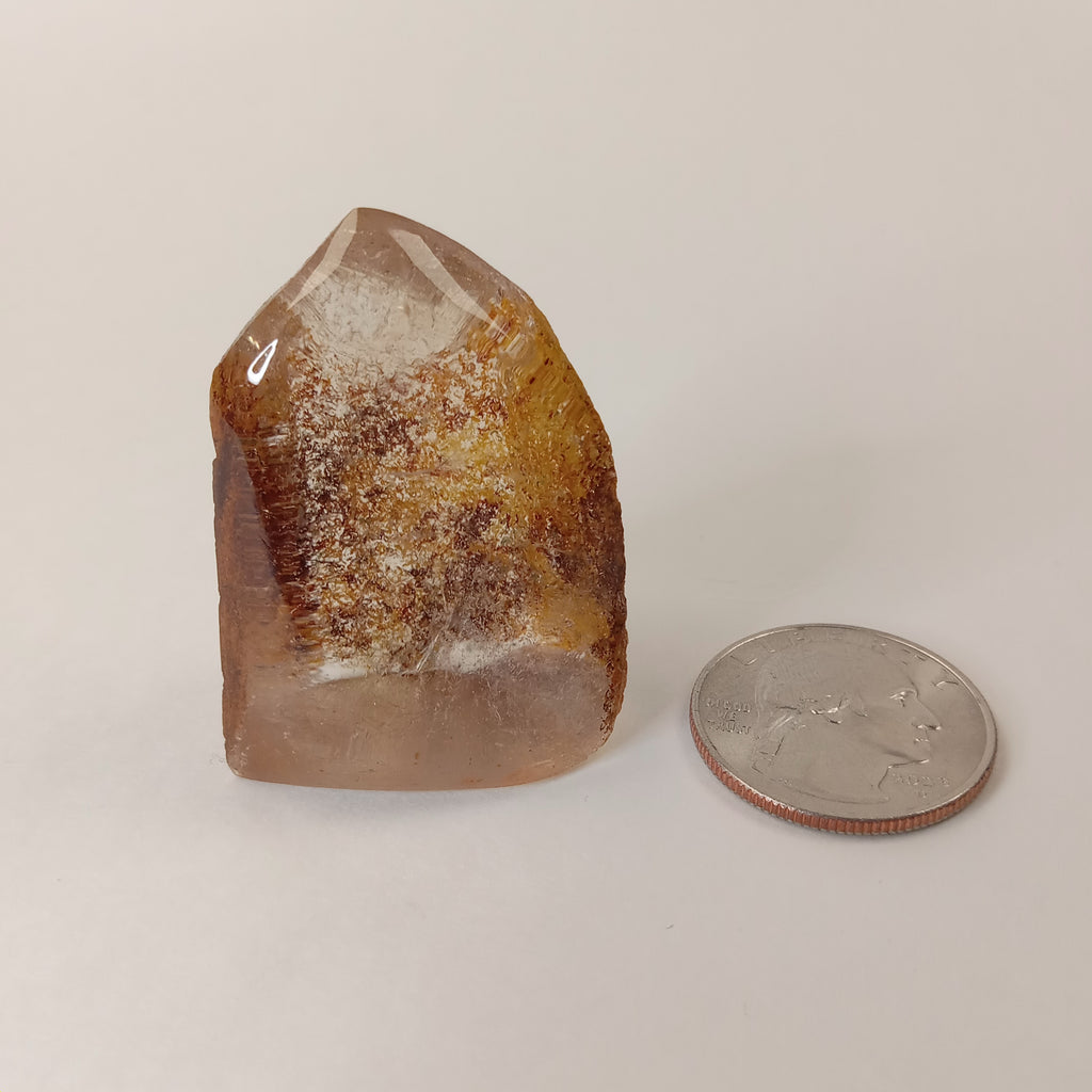 Garden Quartz Freeform Point with Golden Landscape Inclusions | Polished Collector Quartz Specimen | GQF-003