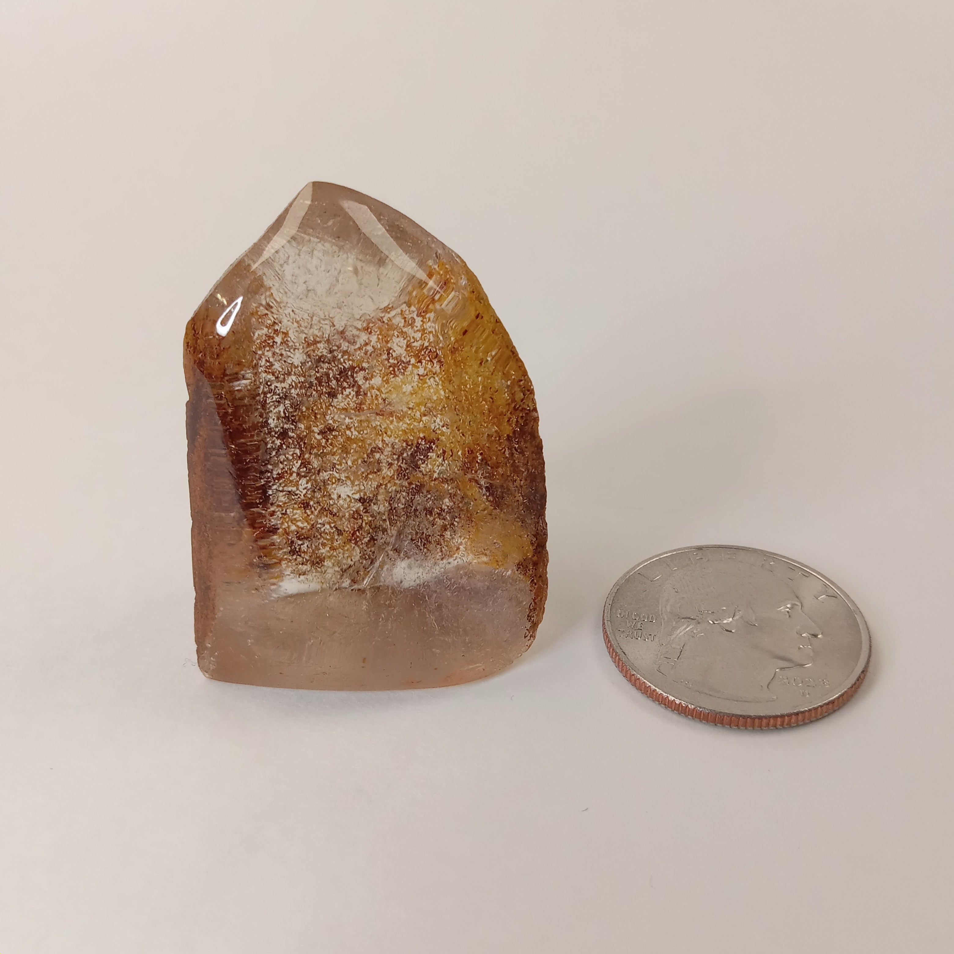 Garden Quartz Freeform Point with Golden Landscape Inclusions | Polished Collector Quartz Specimen | GQF-003