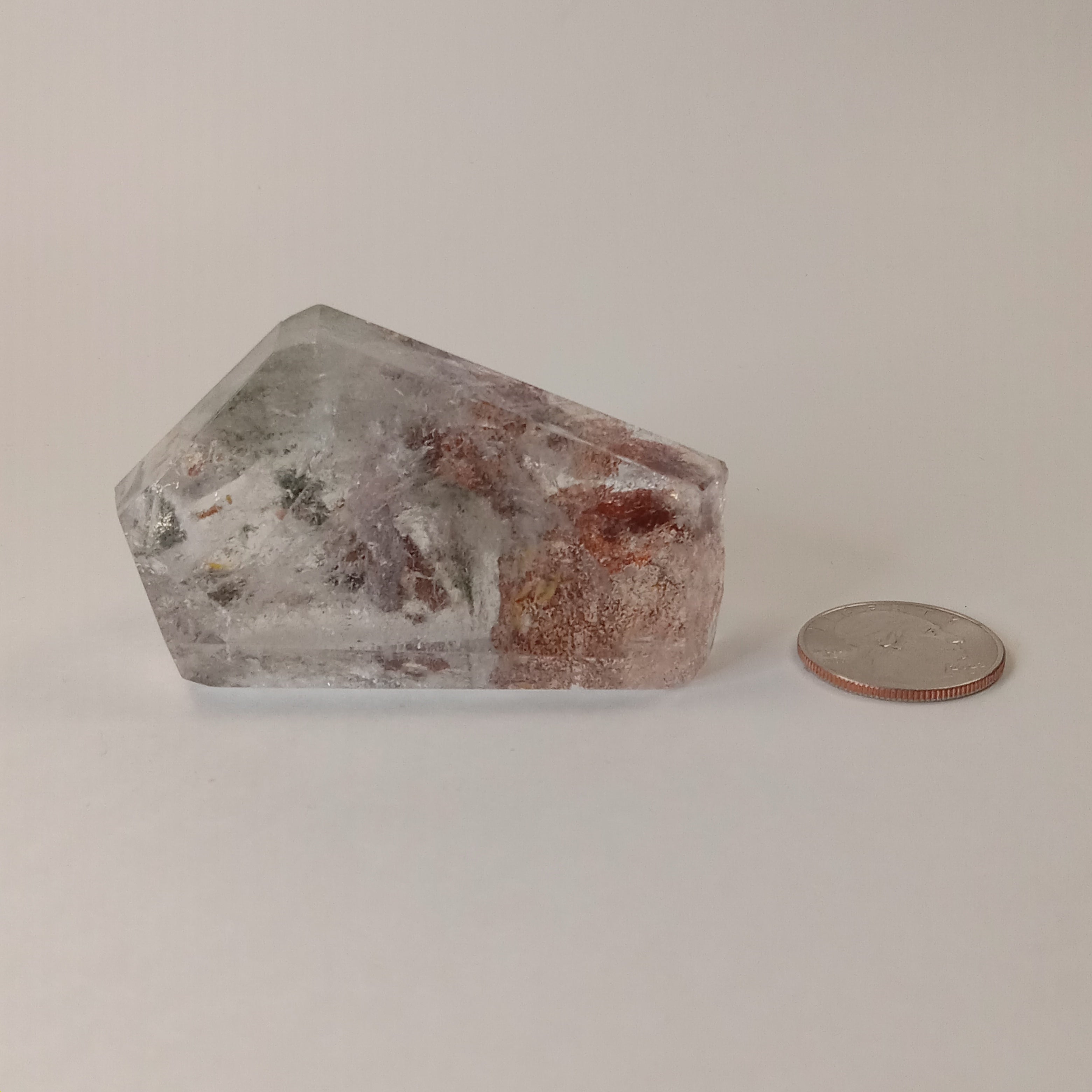 Garden Quartz Freeform with Optical Window & Natural Raw Back | Polished Collector Quartz Specimen | GQF-007