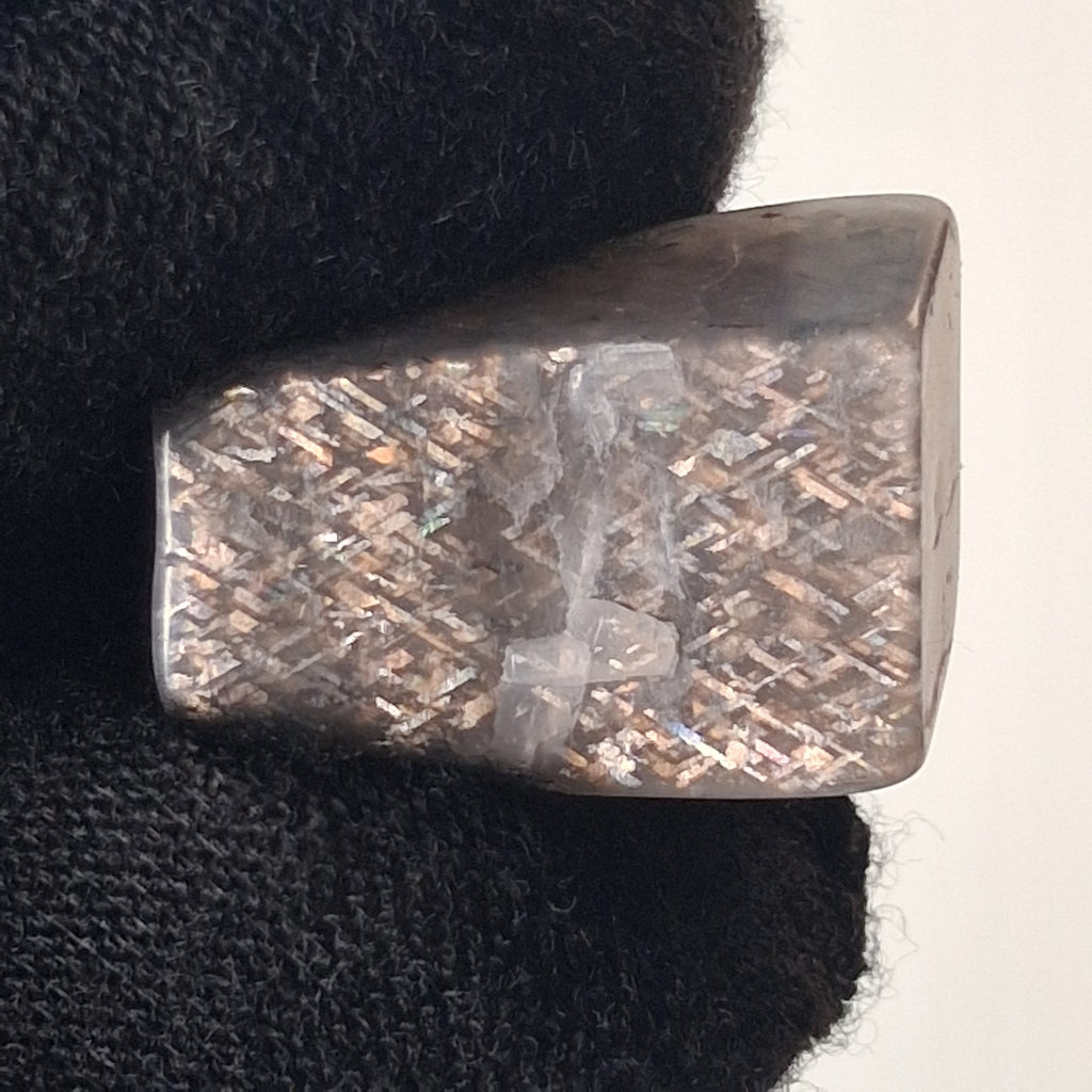 Polished Rainbow Lattice Sunstone Tanzania Crystal Specimen 2.6g R060