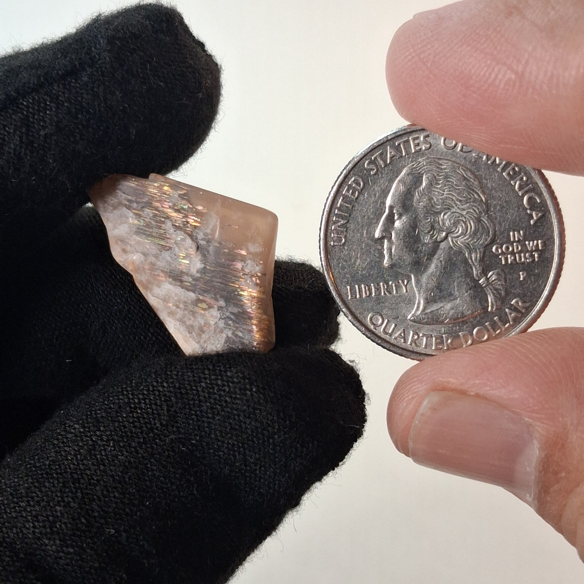 Rainbow Lattice Meteor Shower Sunstone Tanzania 2.8g R069