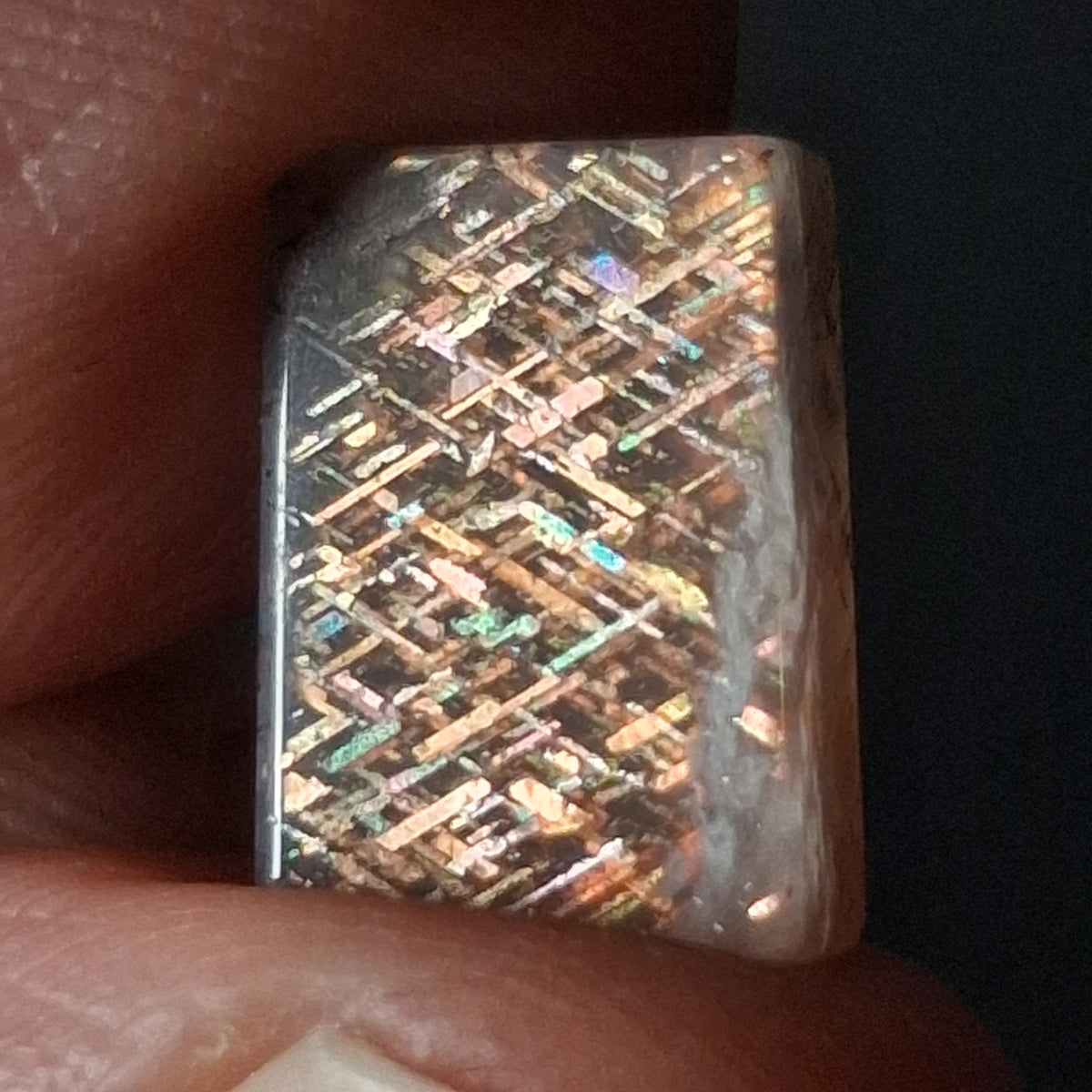 Rainbow Lattice Sunstone Hand-Cut Cabochon | Tanzania | RC001