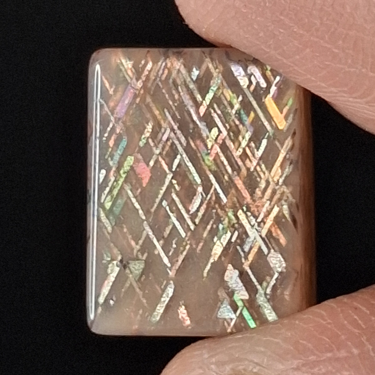 Rainbow Lattice Sunstone Hand-Cut Cabochon | Tanzania | RC002