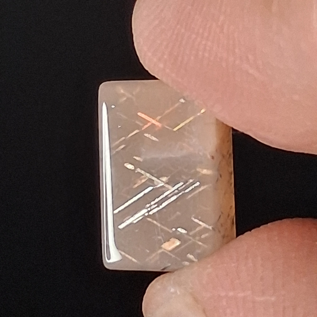Rainbow Lattice Sunstone Hand-Cut Cabochon | Tanzania | RC011