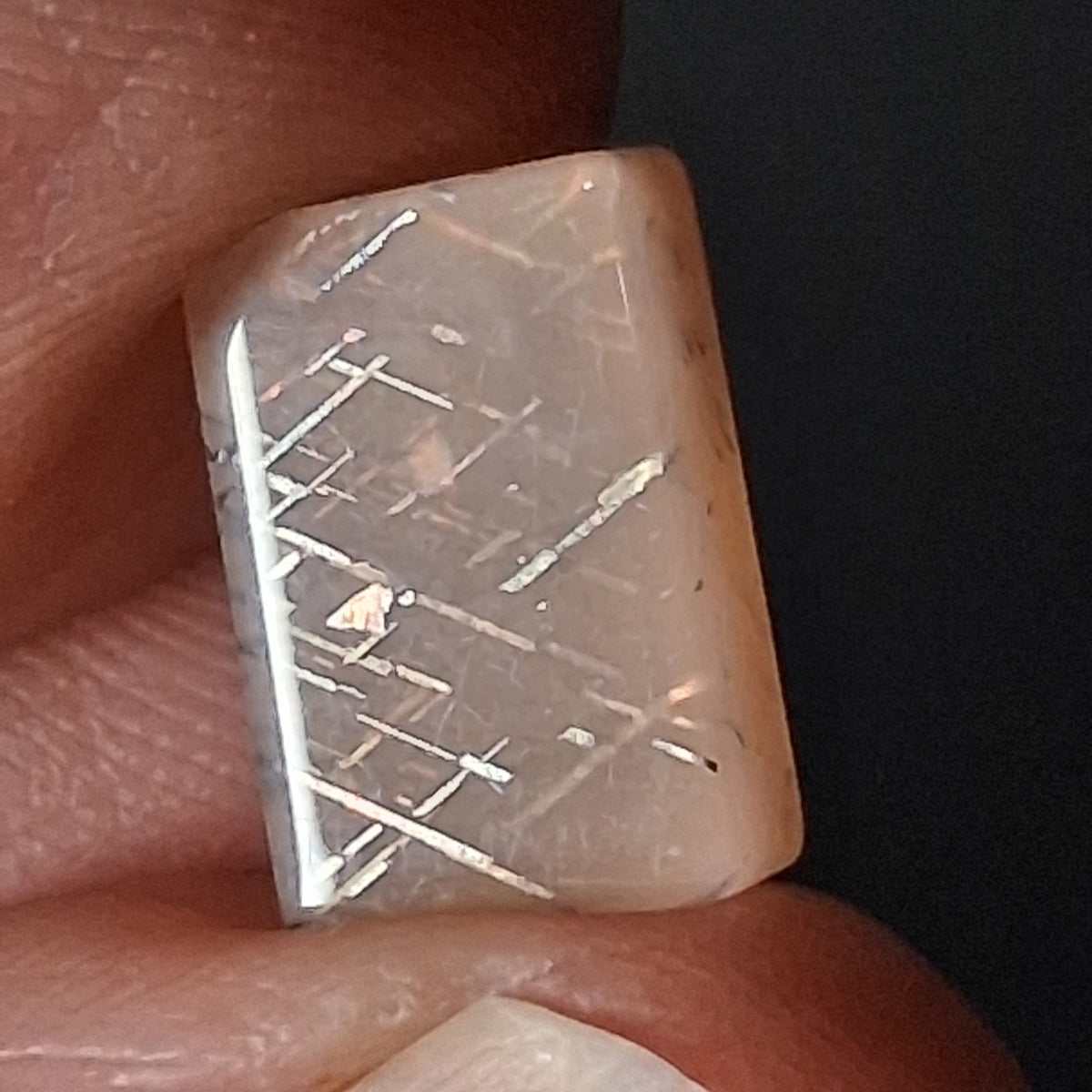 Rainbow Lattice Sunstone Hand-Cut Cabochon | Tanzania | RC011