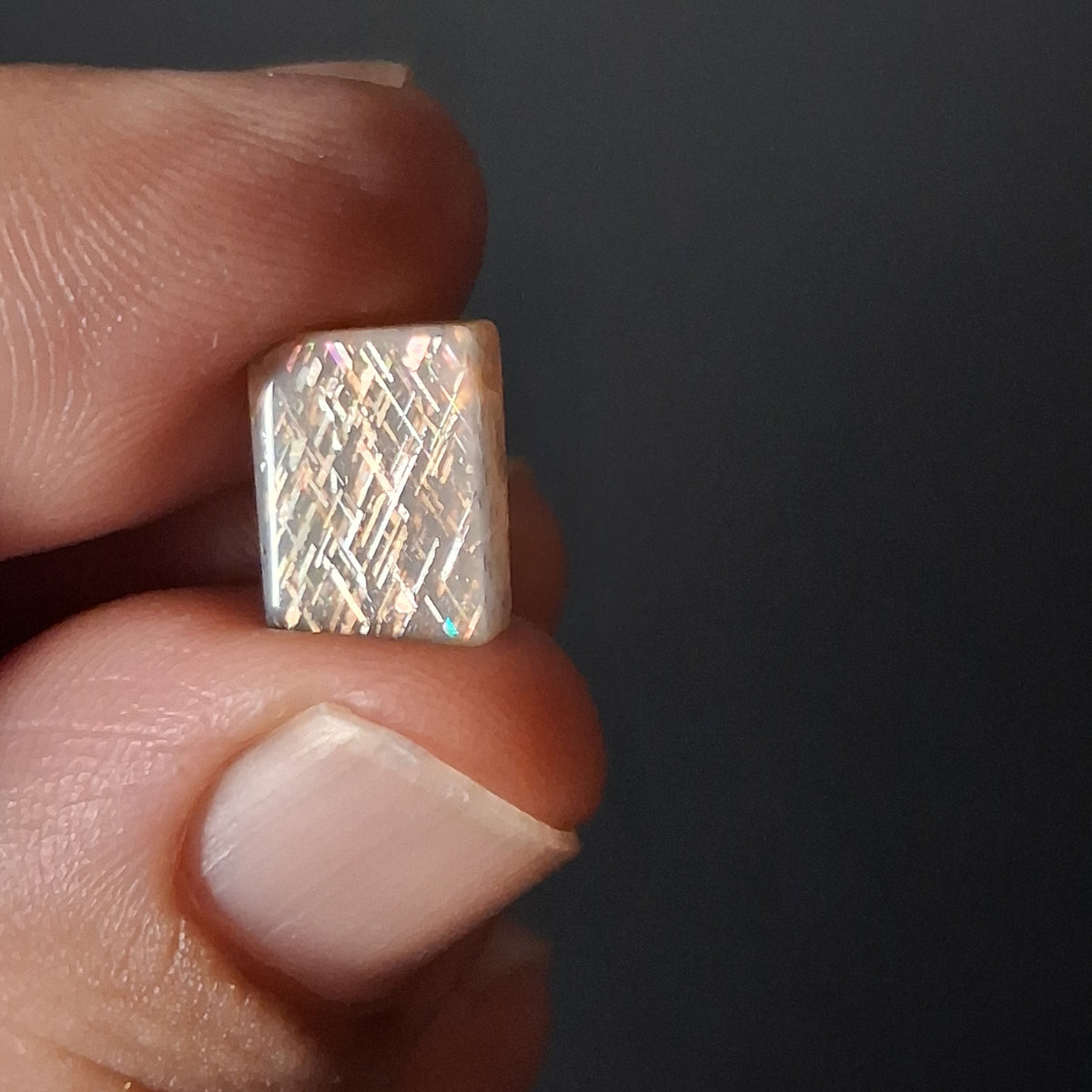 Rainbow Lattice Sunstone Hand-Cut Cabochon | Tanzania | RC022