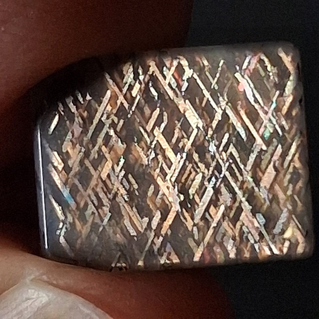 Rainbow Lattice Sunstone Hand-Cut Cabochon | Tanzania | RC037