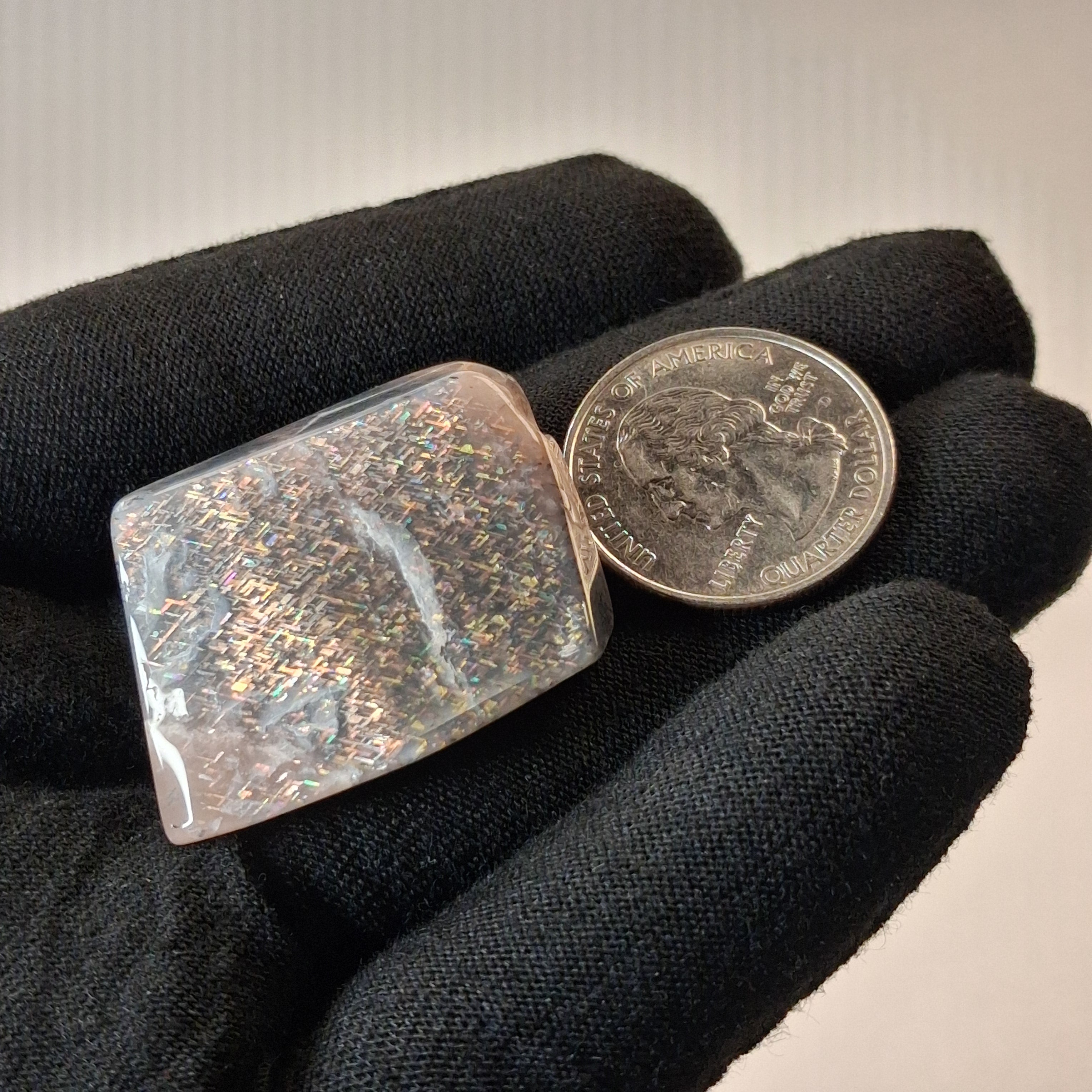 Rainbow Lattice Sunstone Polished Specimen | RS-001 | 17g | Tanzania