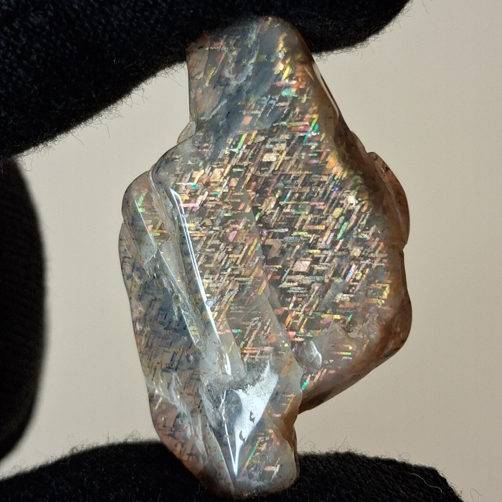 Rainbow Lattice Sunstone Polished Specimen | RS-002 | 7g | Tanzania
