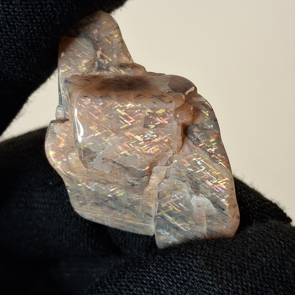 Rainbow Lattice Sunstone Polished Specimen | RS-002 | 7g | Tanzania