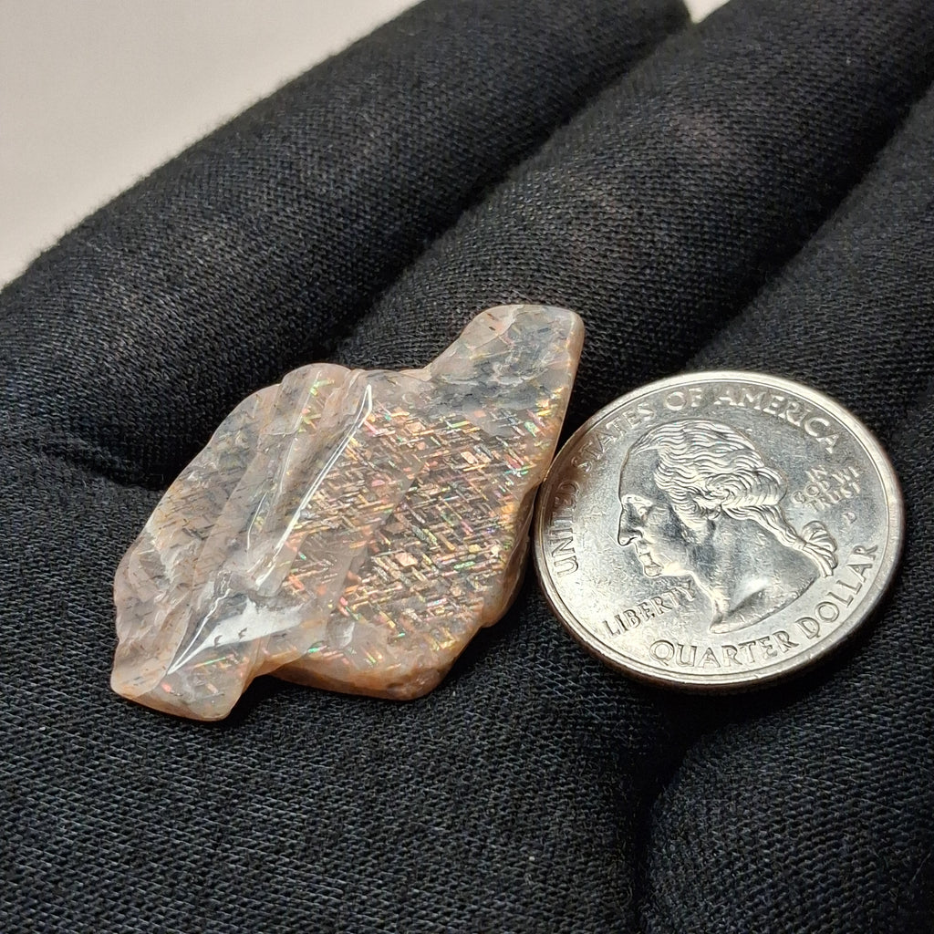 Rainbow Lattice Sunstone Polished Specimen | RS-002 | 7g | Tanzania
