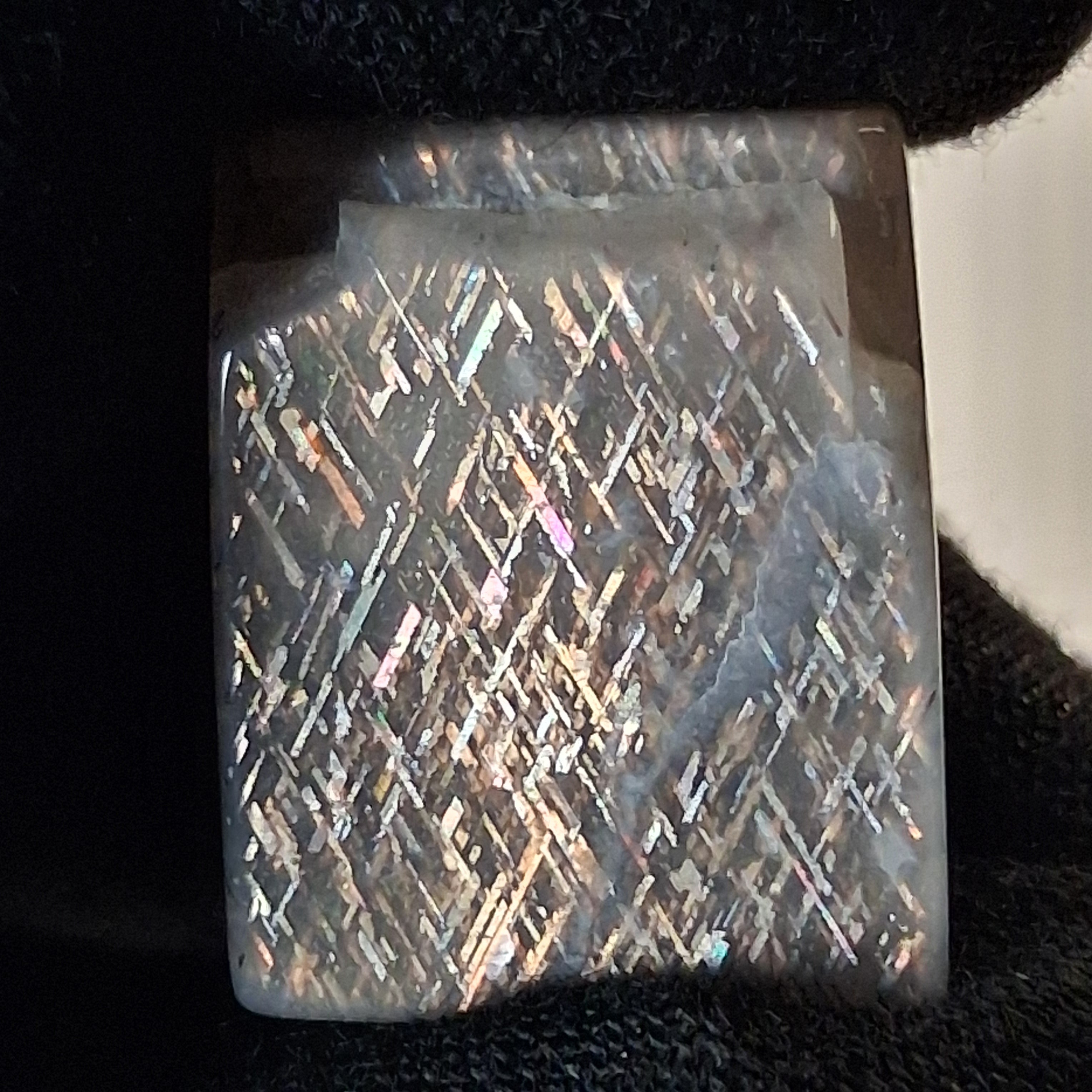 Rainbow Lattice Sunstone Polished Specimen | RS-008 | 7g | Tanzania