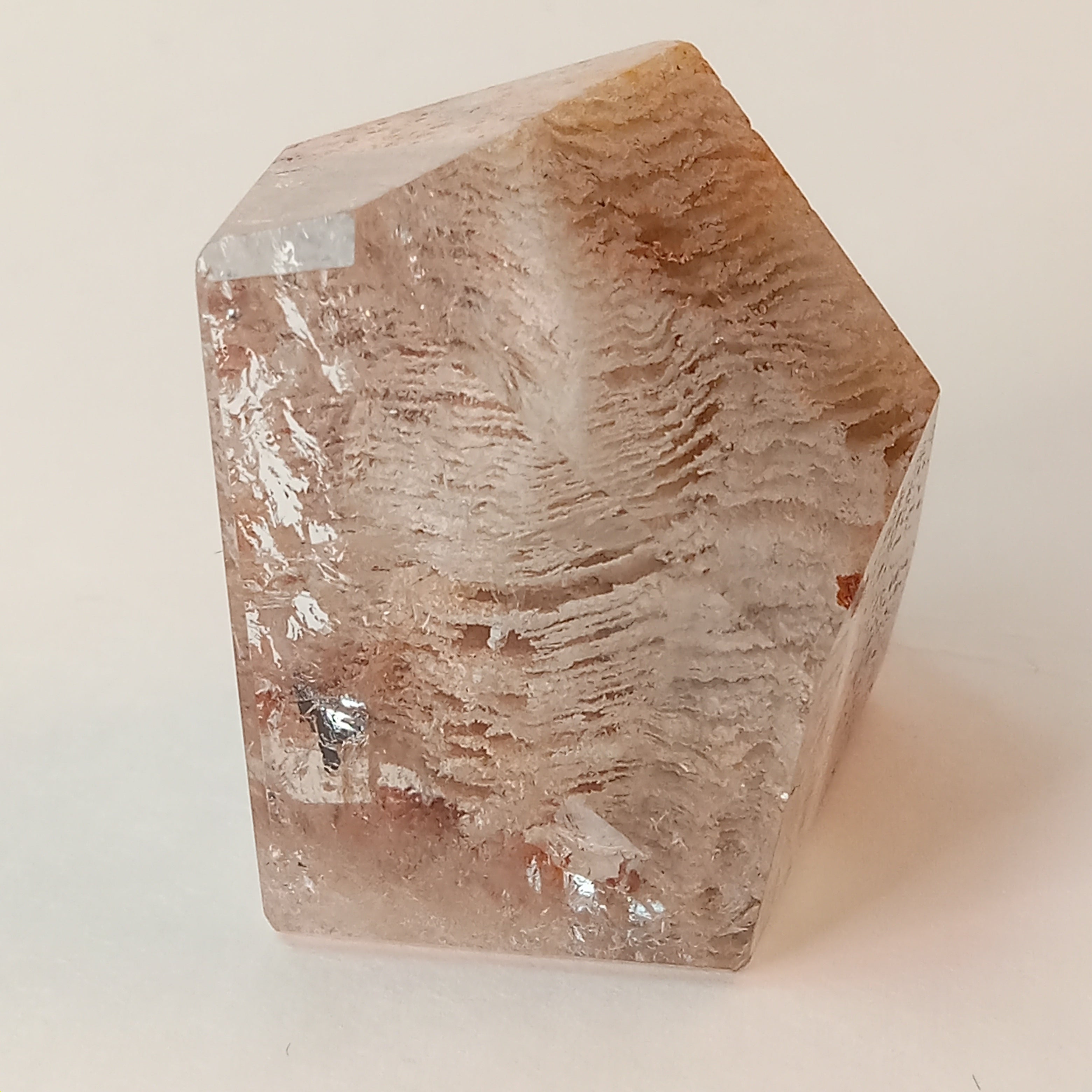 Thousand Layer Garden Quartz Polished Free Form with Bold Layered Landscape Inclusions