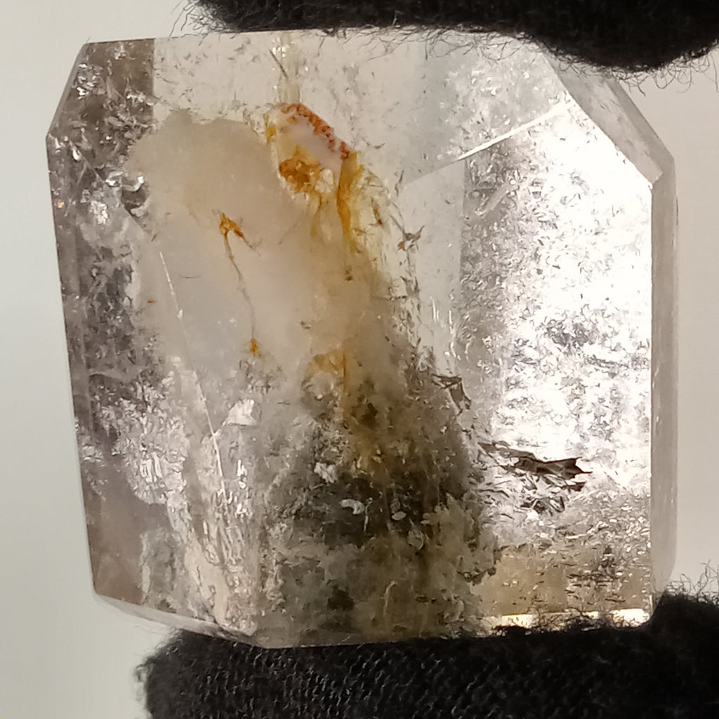 Thousand Layer Garden Quartz Polished Free Form with Smoky Layered Landscape Inclusions