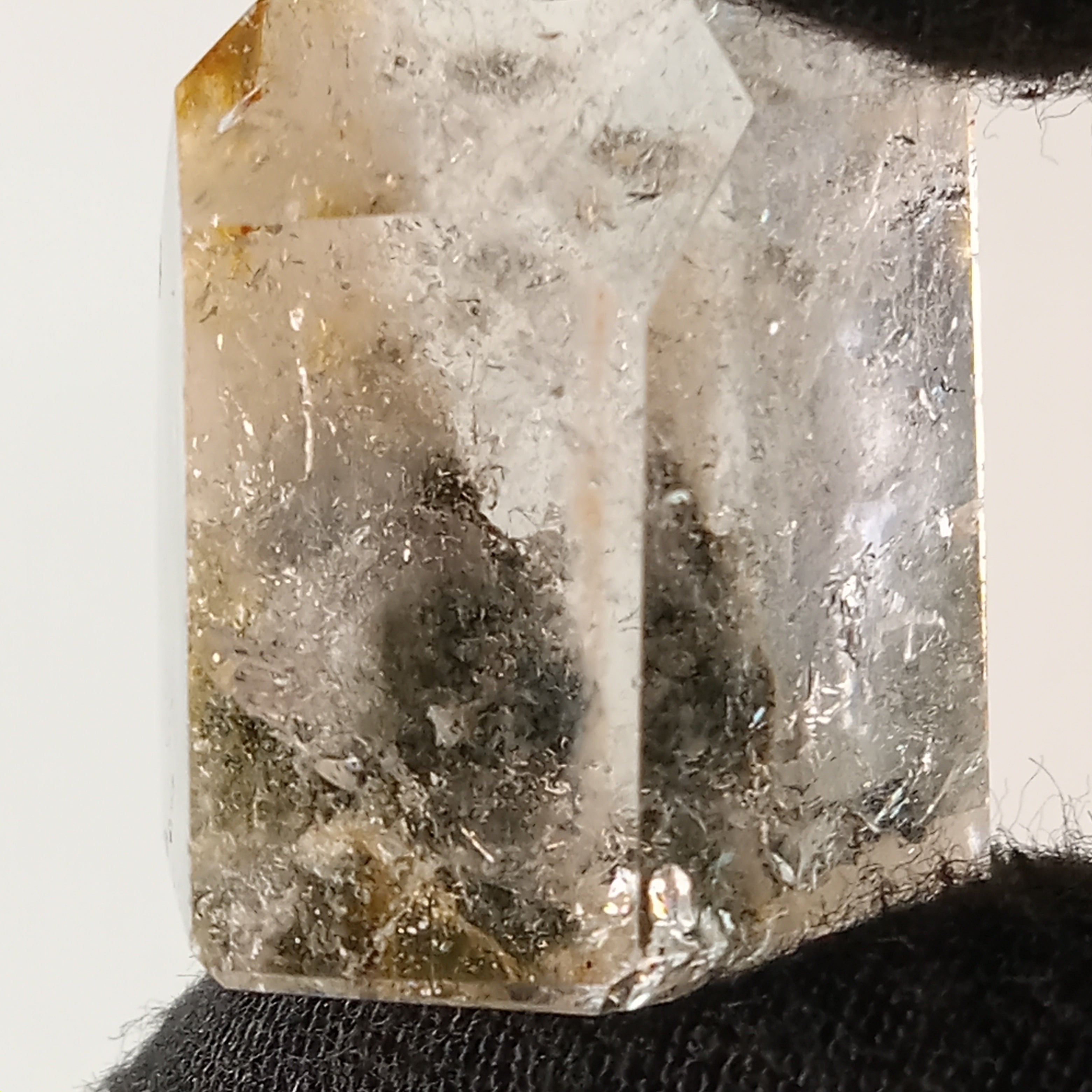 Thousand Layer Garden Quartz Polished Free Form with Smoky Layered Landscape Inclusions