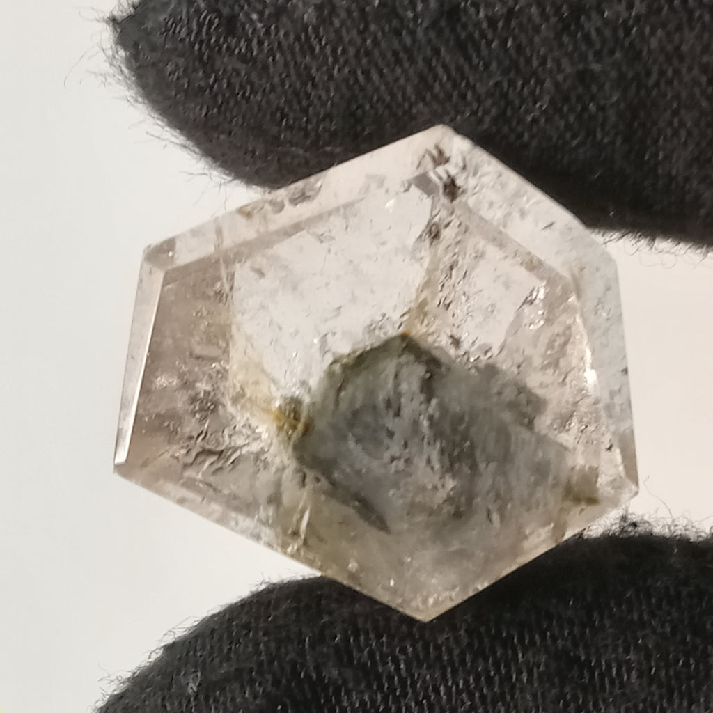 Thousand Layer Garden Quartz Polished Free Form with Smoky Layered Landscape Inclusions