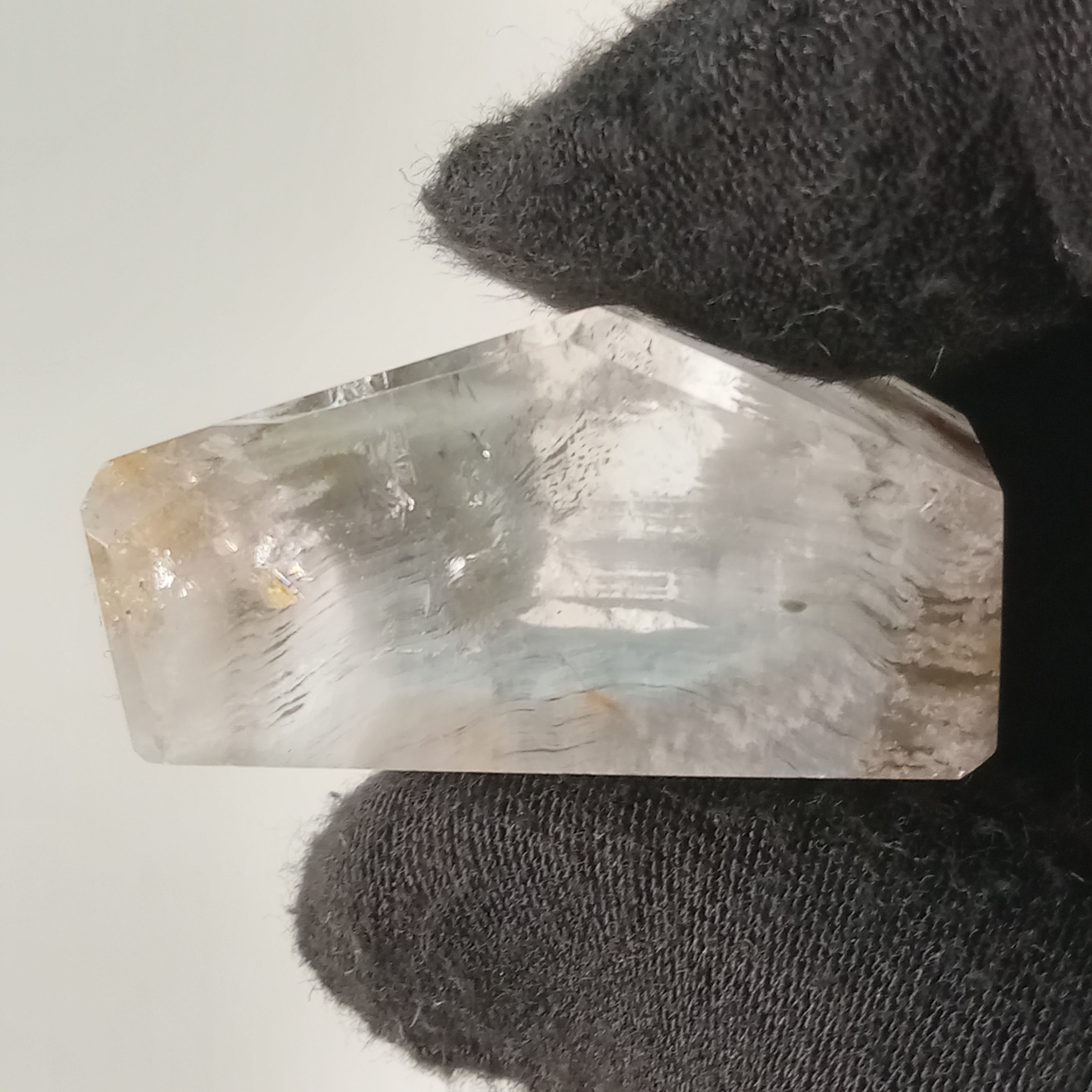 Thousand Layer Garden Quartz Polished Free Form with Horizontal Layered Landscape Inclusions
