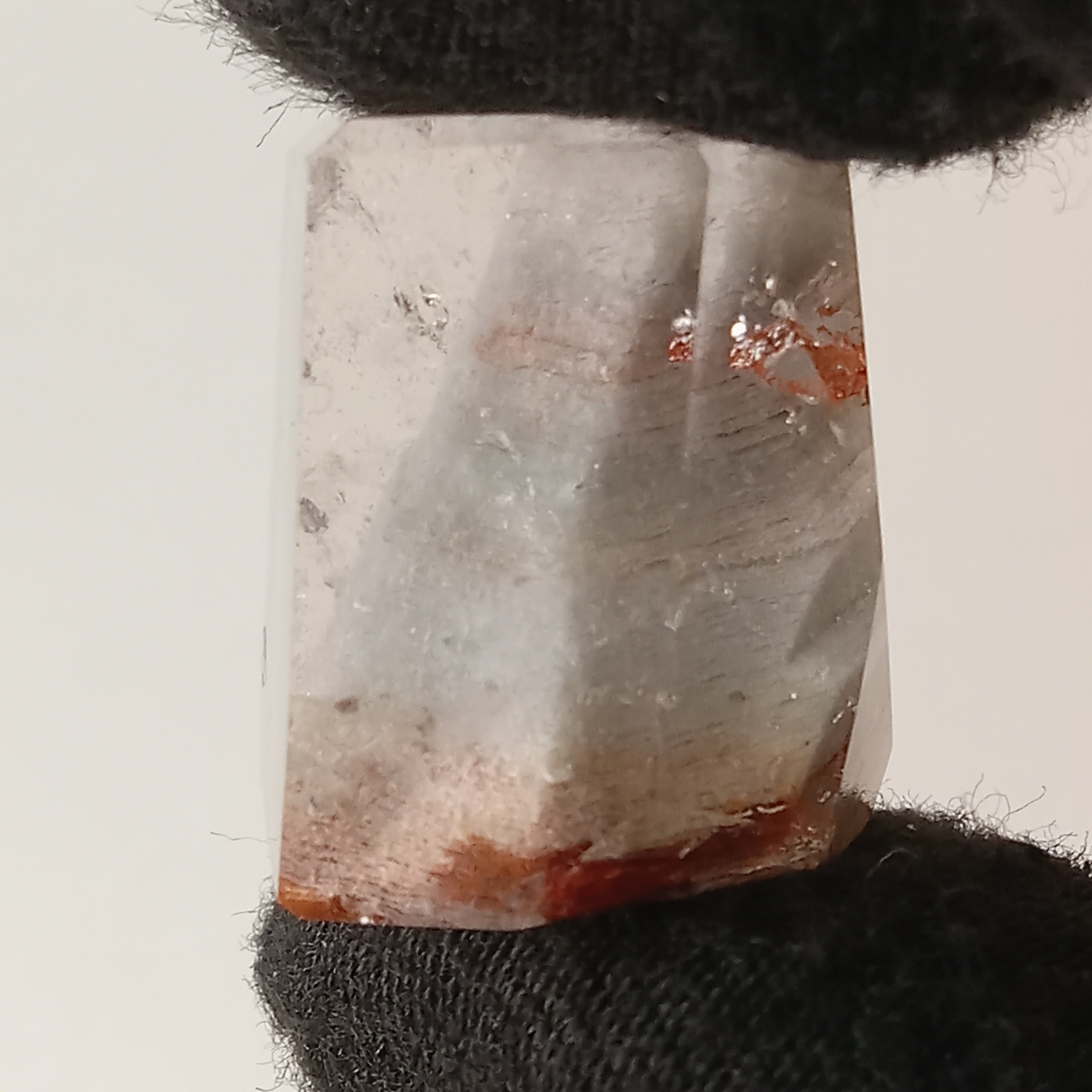 Thousand Layer Garden Quartz Polished Free Form with Vibrant Orange Layered Inclusions