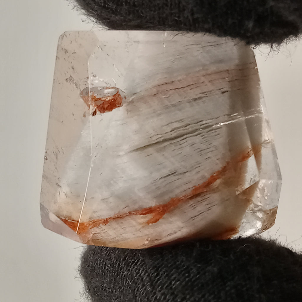 Thousand Layer Garden Quartz Polished Free Form with Vibrant Orange Layered Inclusions