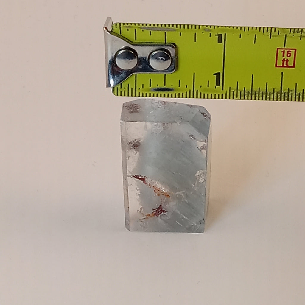 Thousand Layer Garden Quartz Polished Free Form with Blue Layering and Red Mineral Inclusions