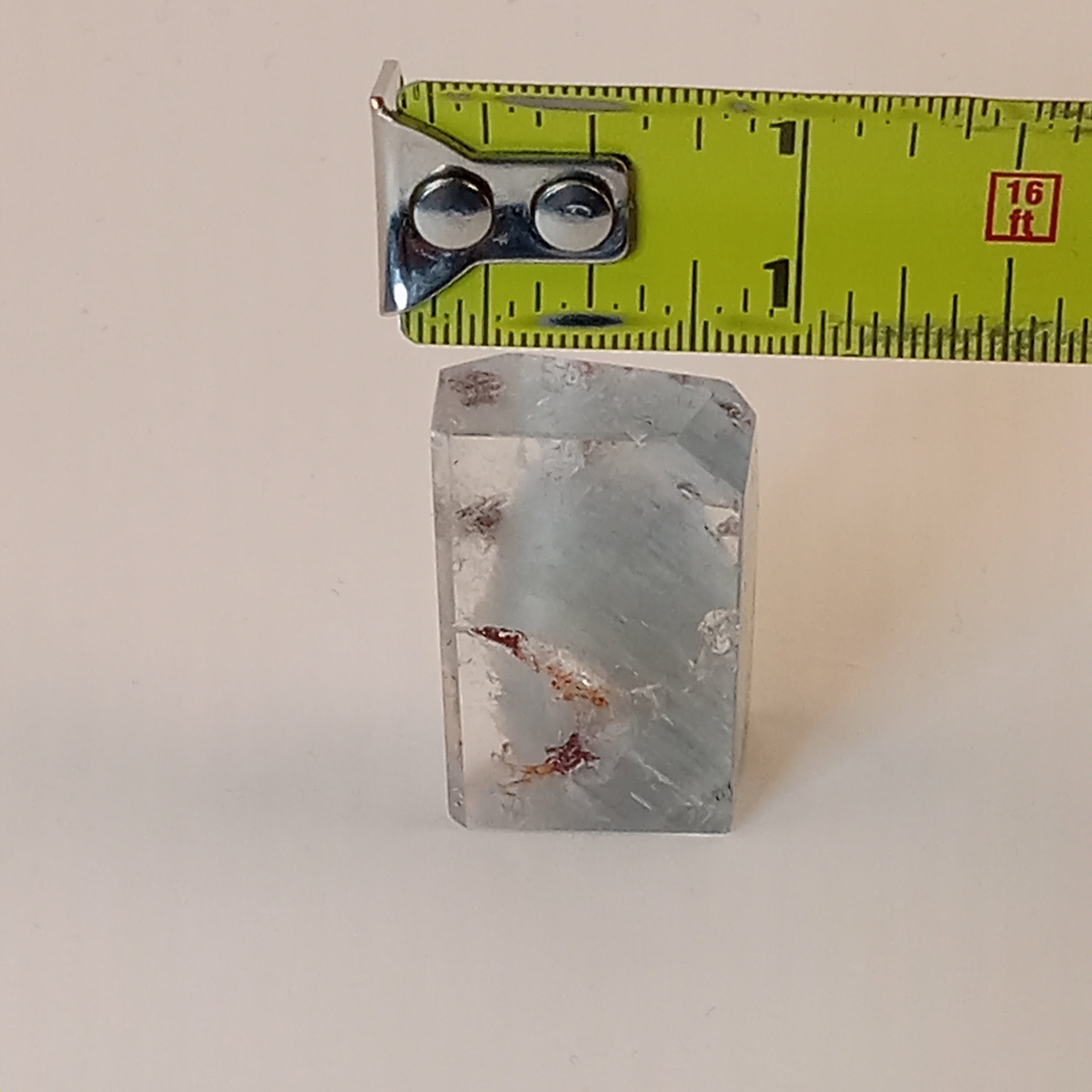 Thousand Layer Garden Quartz Polished Free Form with Blue Layering and Red Mineral Inclusions