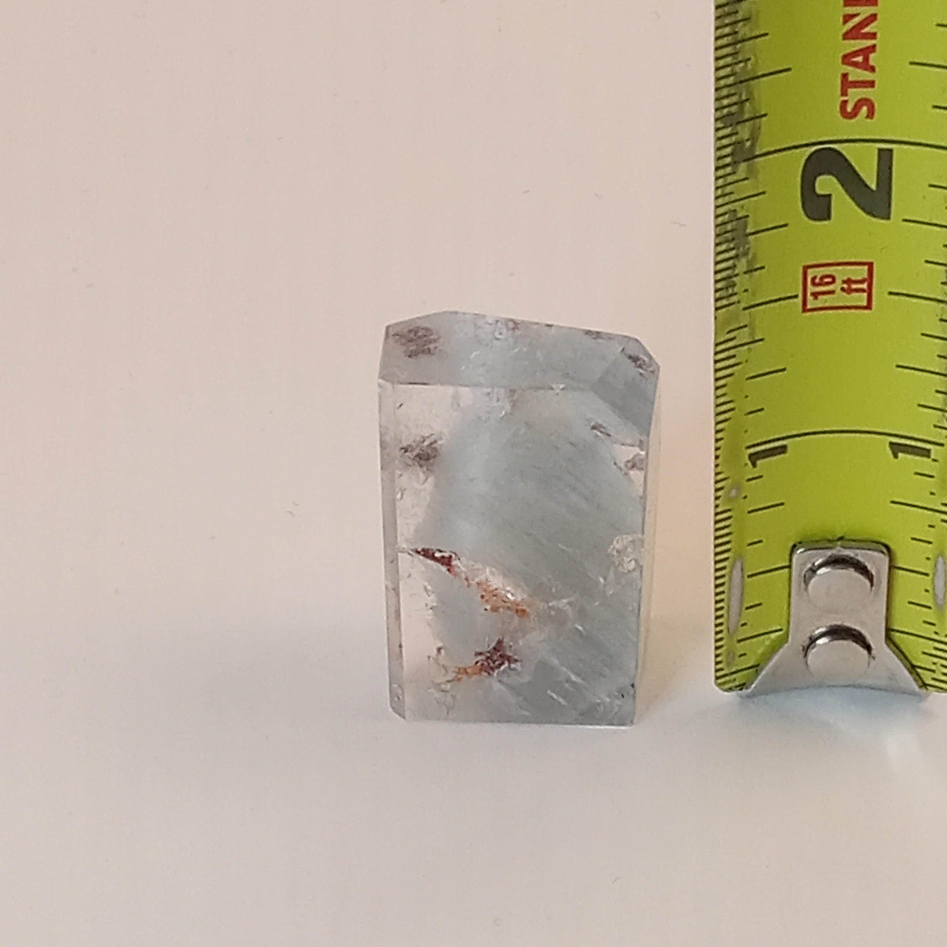 Thousand Layer Garden Quartz Polished Free Form with Blue Layering and Red Mineral Inclusions