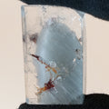 Thousand Layer Garden Quartz Polished Free Form with Blue Layering and Red Mineral Inclusions