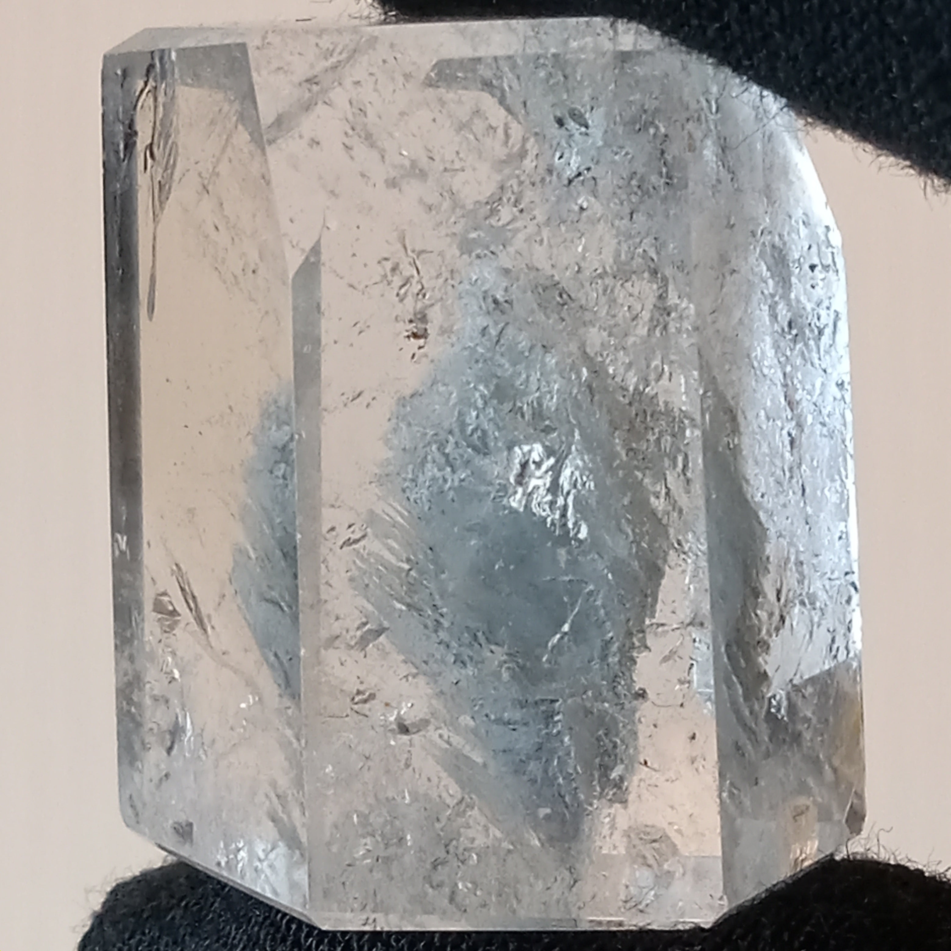 Thousand Layer Garden Quartz Polished Free Form with Blue Phantom Landscape Inclusions