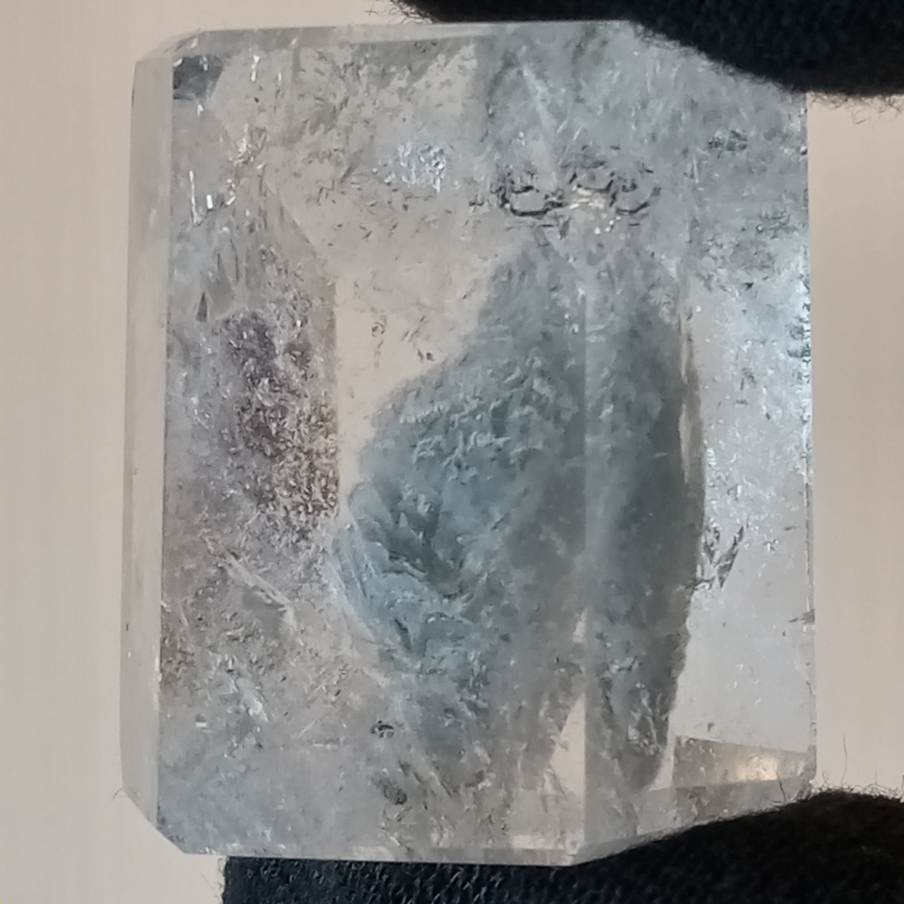 Thousand Layer Garden Quartz Polished Free Form with Blue Phantom Landscape Inclusions