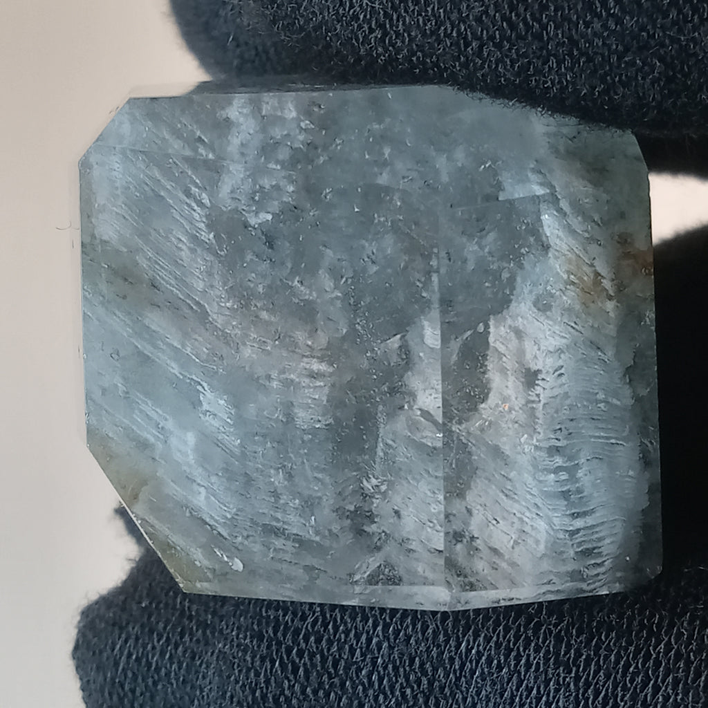 Thousand Layer Garden Quartz Polished Free Form with Blue Layered Landscape Inclusions