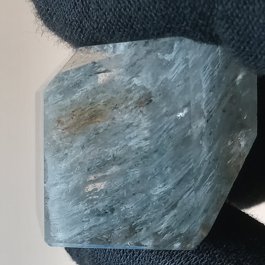 Thousand Layer Garden Quartz Polished Free Form with Blue Layered Landscape Inclusions